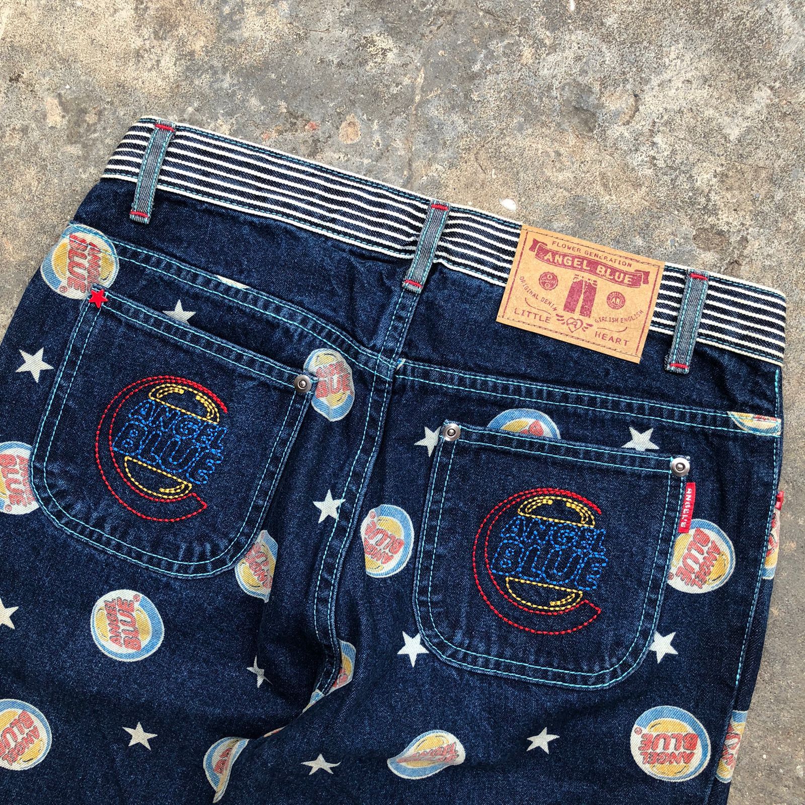 20471120 Angel Blue Full Print Pants Size US 29 - 7 Thumbnail