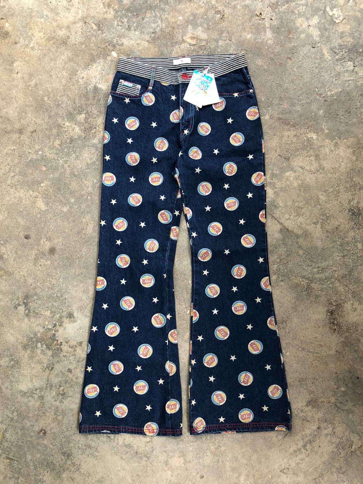 20471120 Angel Blue Full Print Pants Size US 29 - 1 Thumbnail