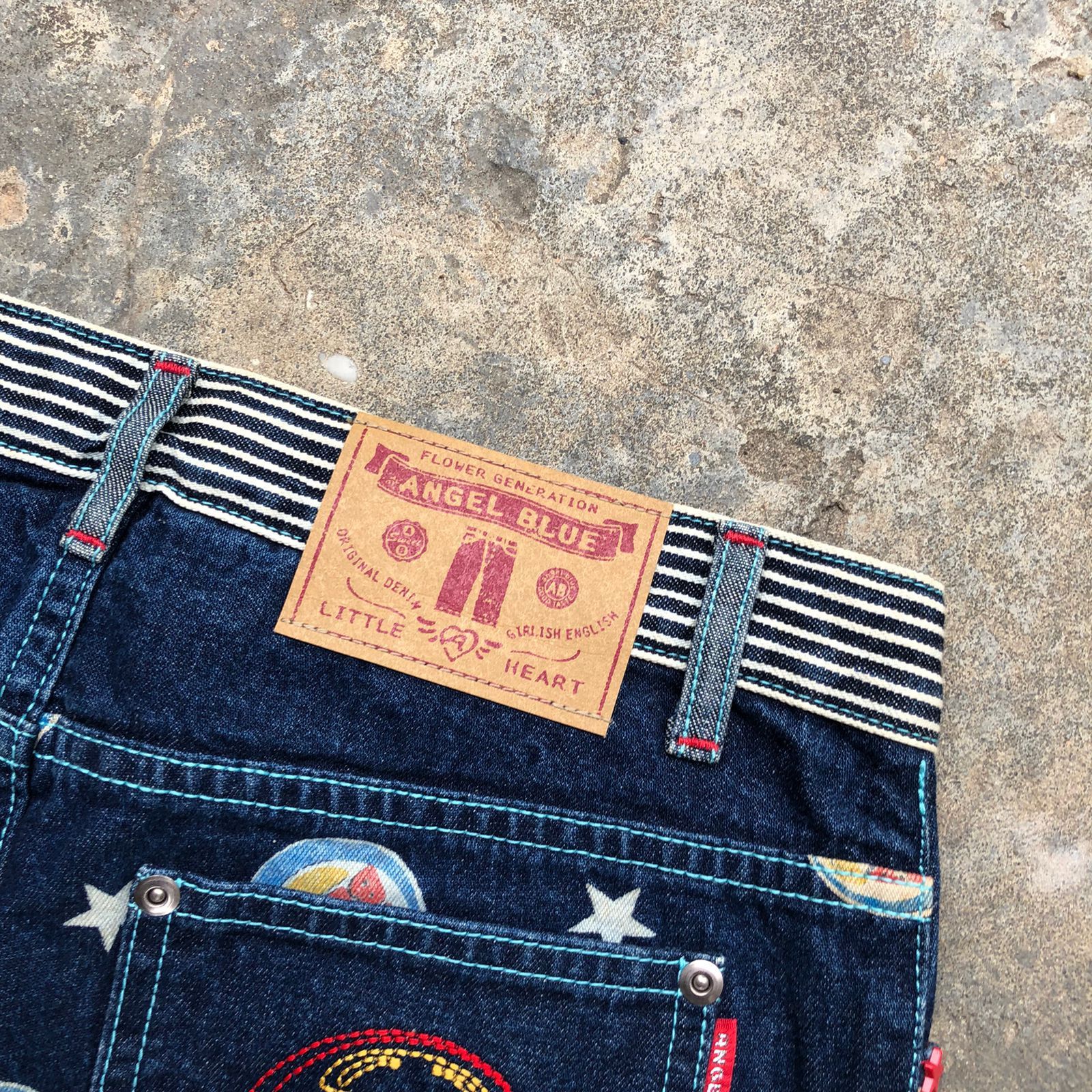 20471120 Angel Blue Full Print Pants Size US 29 - 8 Thumbnail
