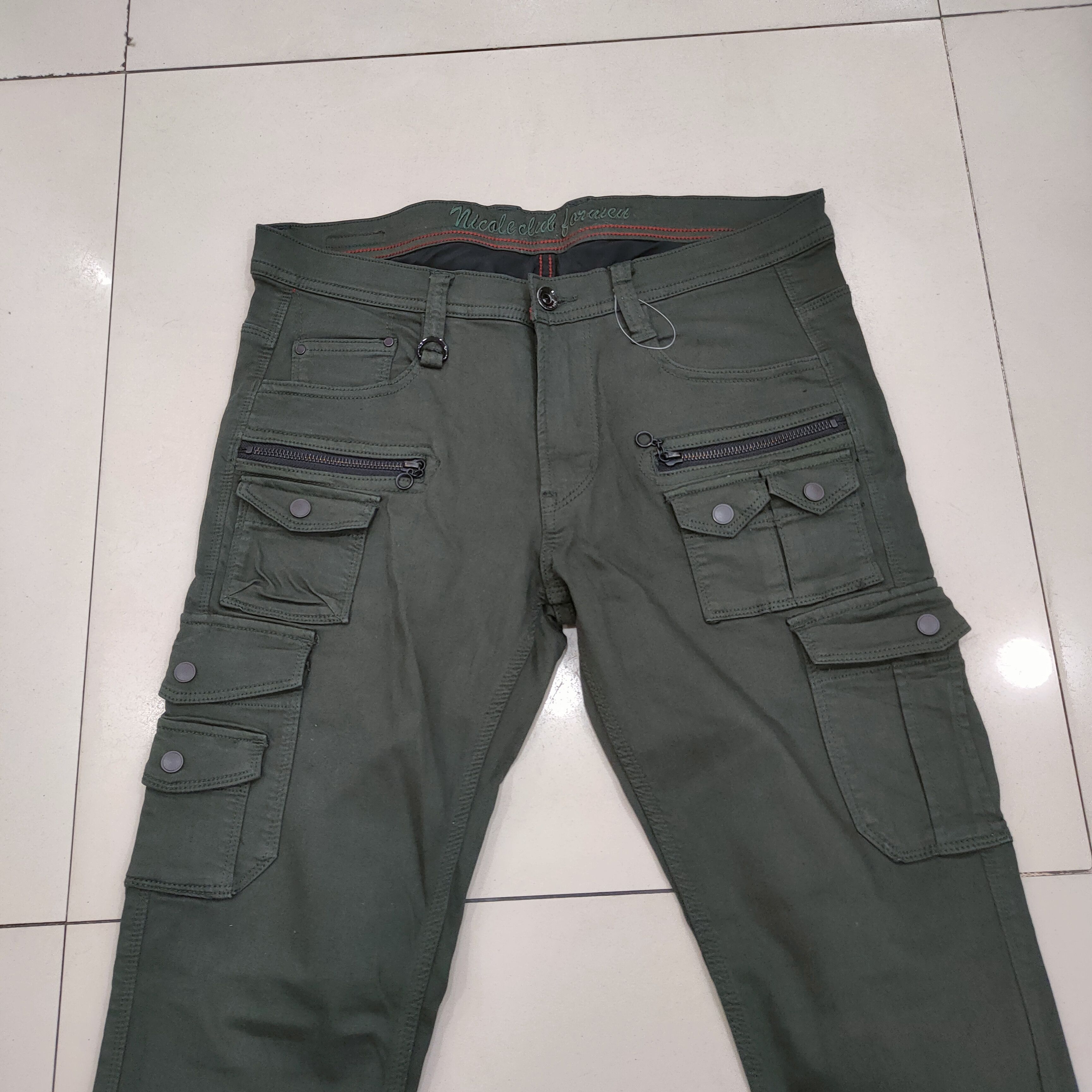Japanese Brand NICOLE MULTIPOCKET GREEN CARGO PANTS Size US 32 / EU 48 - 2 Thumbnail