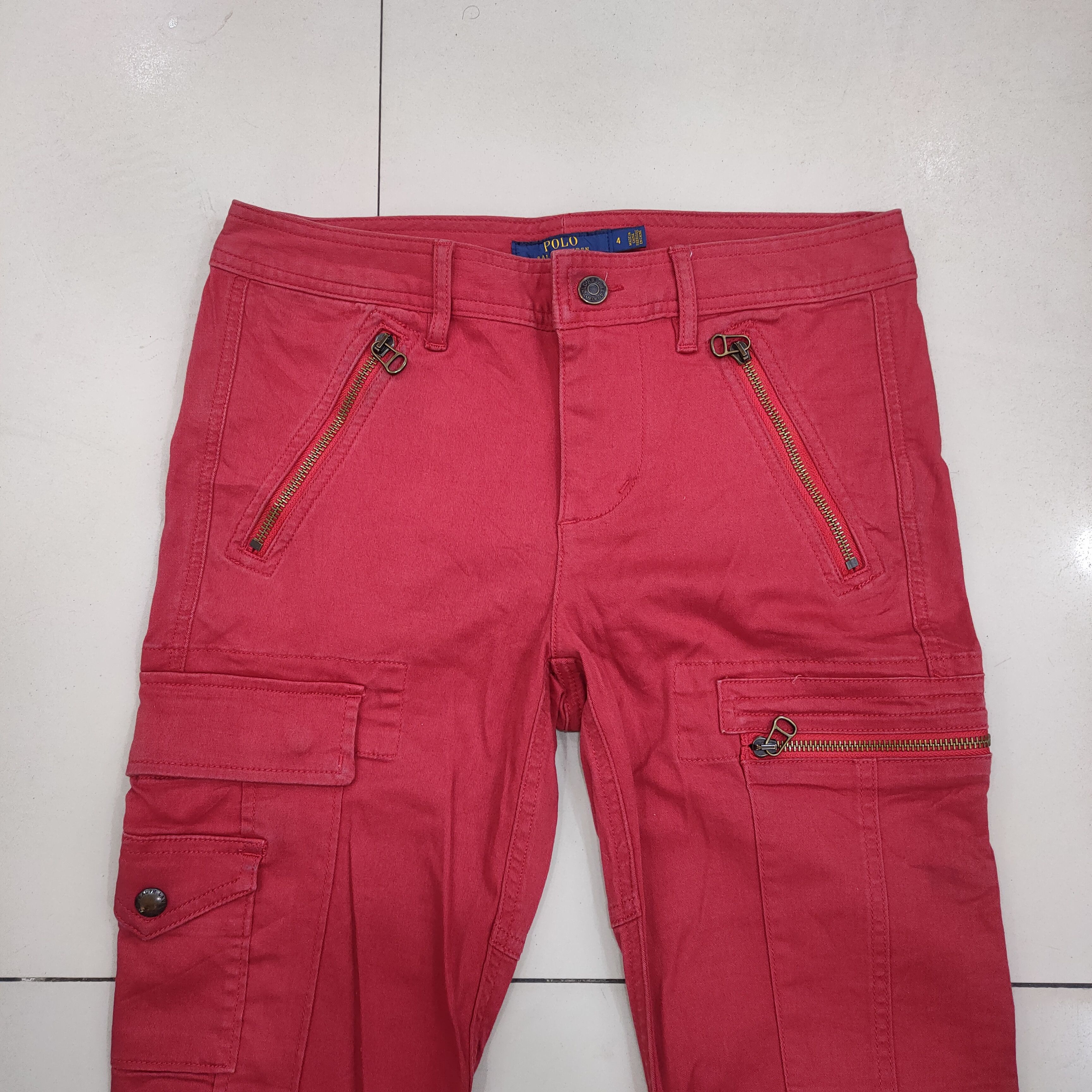 Polo Ralph Lauren POLO RALPH LAUREN FADED RED CARGO PANTS Size US 29 - 2 Thumbnail