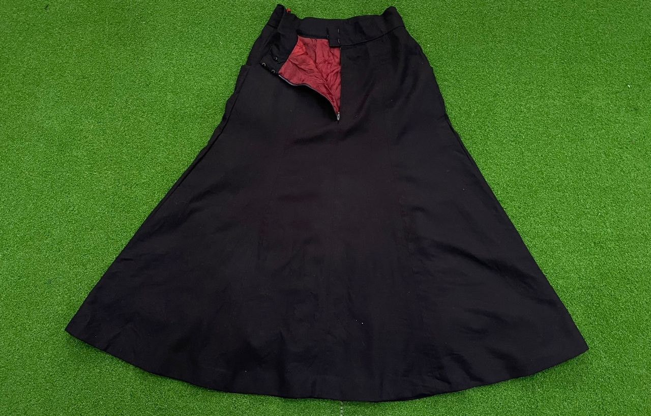 image of Hermes Skirt Wool Made In France in Black Blue, Women's (Size 28)