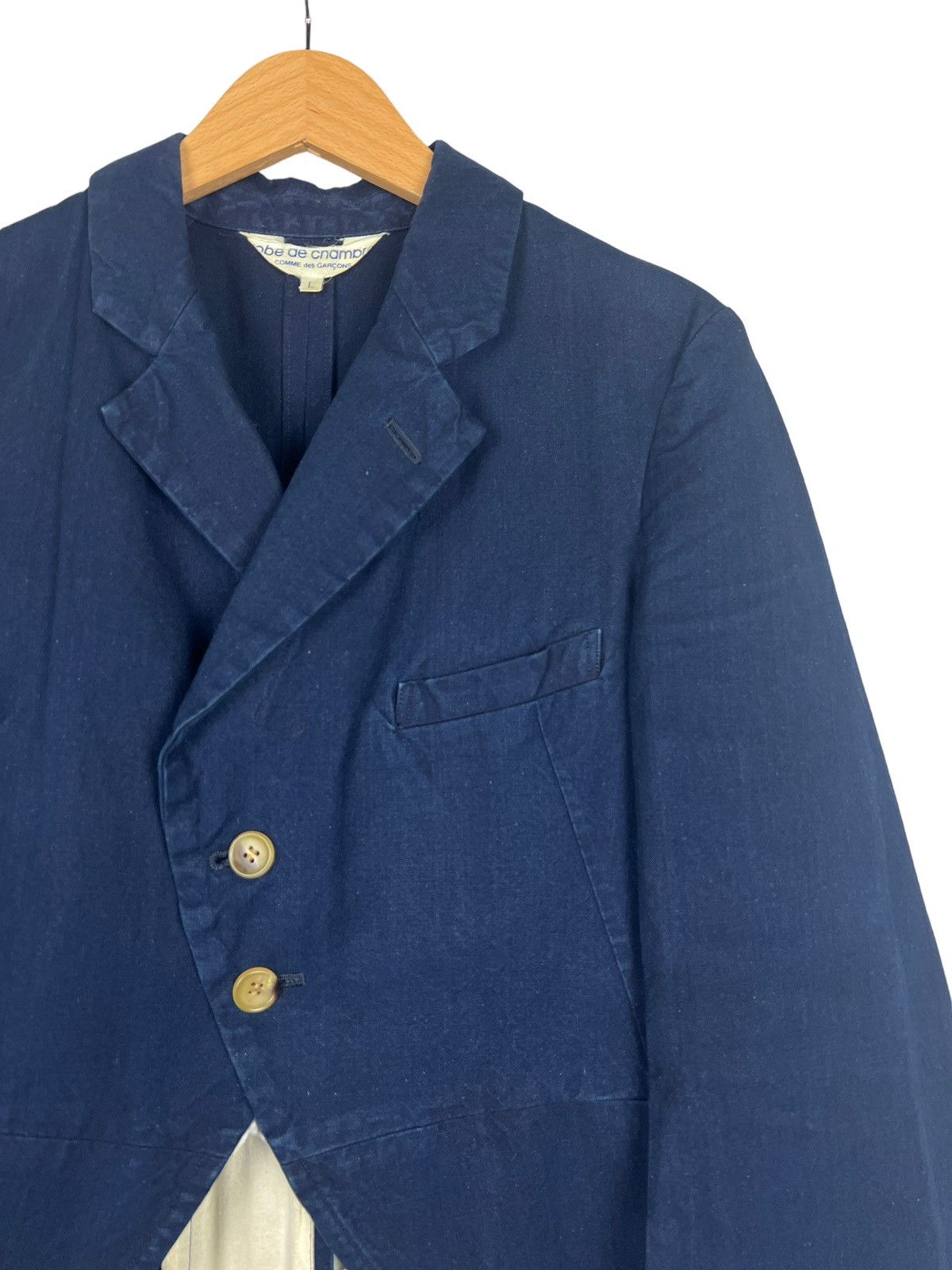 Comme des Garcons Robe De Chambre CDG AW2003 Indigo Tuxedo Fishtail Jacket Size US S / EU 44-46 / 1 - 5 Thumbnail