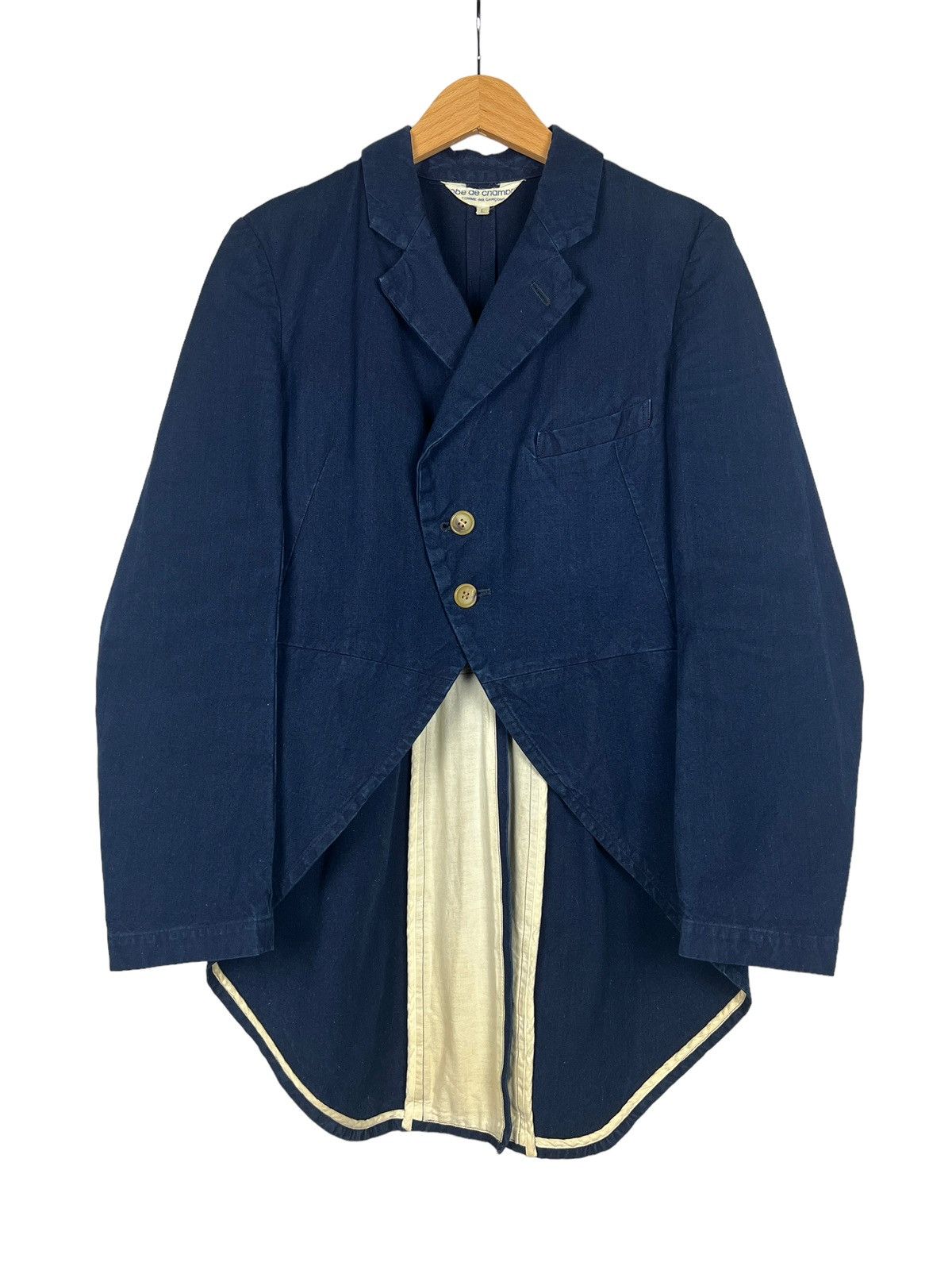Comme des Garcons Robe De Chambre CDG AW2003 Indigo Tuxedo Fishtail Jacket Size US S / EU 44-46 / 1 - 1 Thumbnail