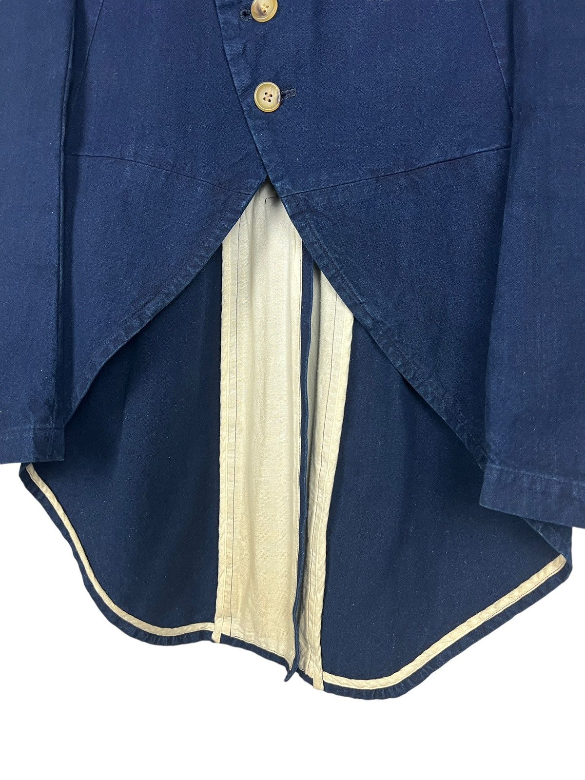 Comme des Garcons Robe De Chambre CDG AW2003 Indigo Tuxedo Fishtail Jacket Size US S / EU 44-46 / 1 - 3 Thumbnail