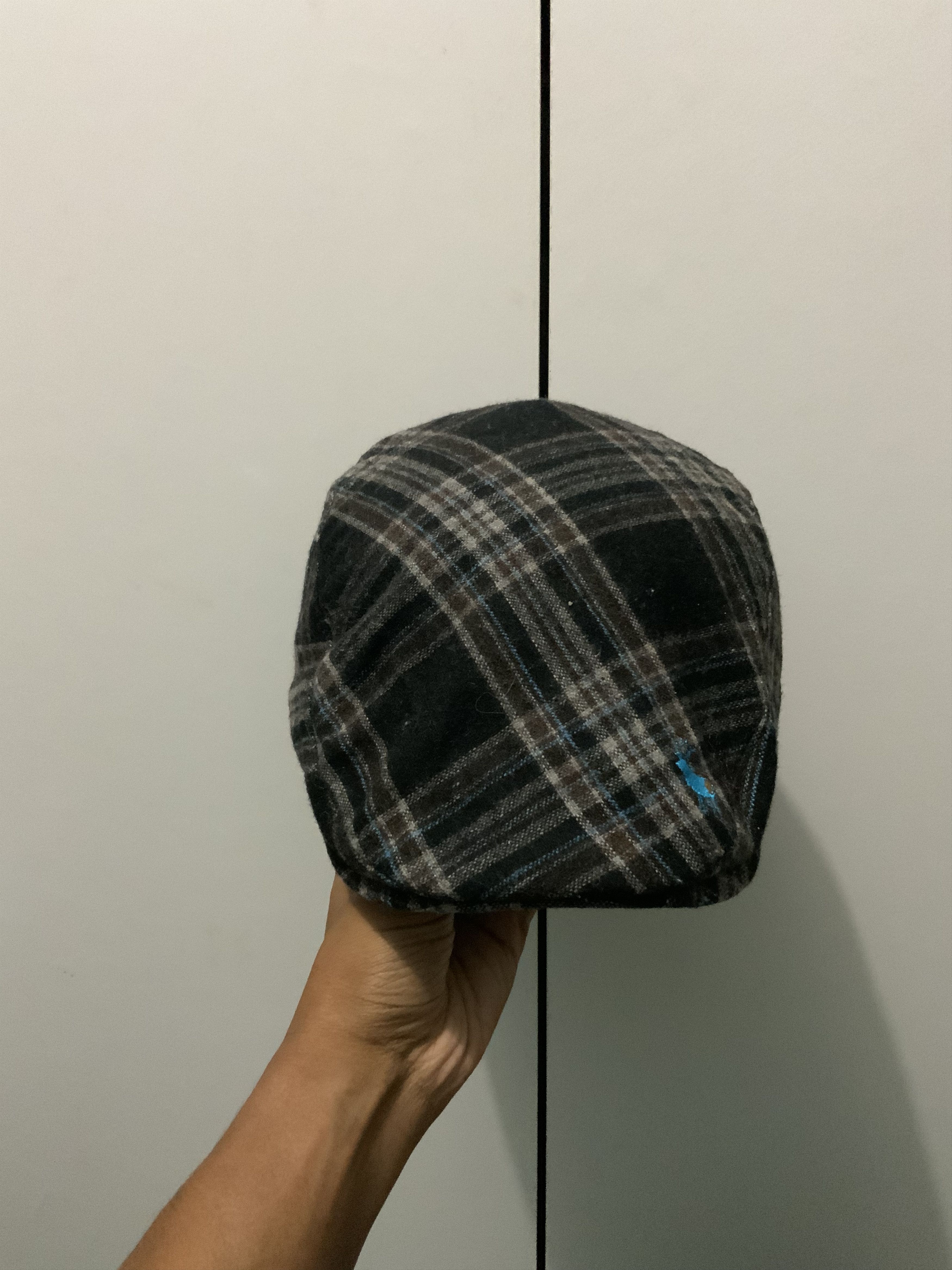 If Six Was Nine Wool Plaid Flat Baretta Hat Cap Size ONE SIZE - 3 Thumbnail