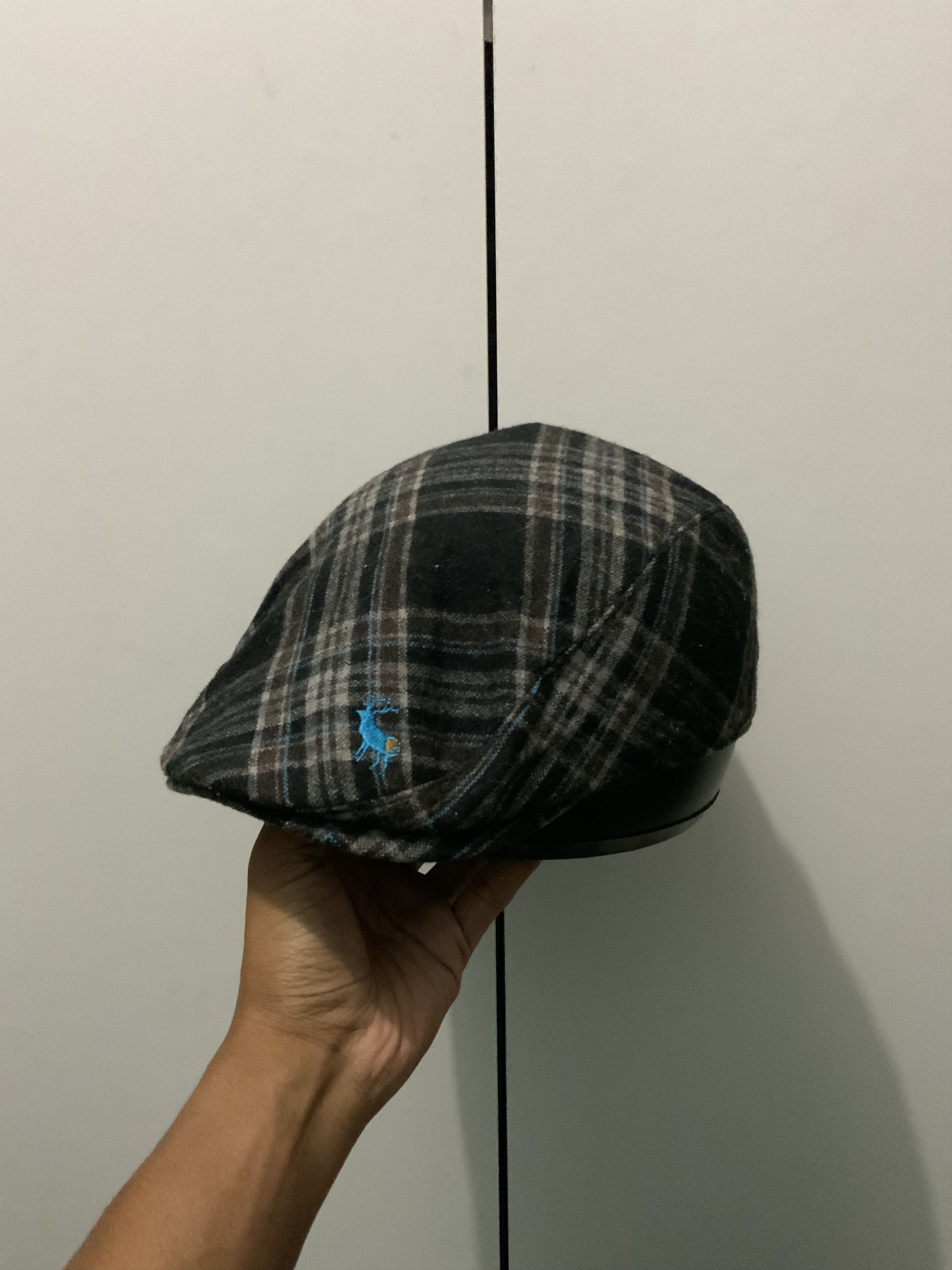 If Six Was Nine Wool Plaid Flat Baretta Hat Cap Size ONE SIZE - 1 Thumbnail