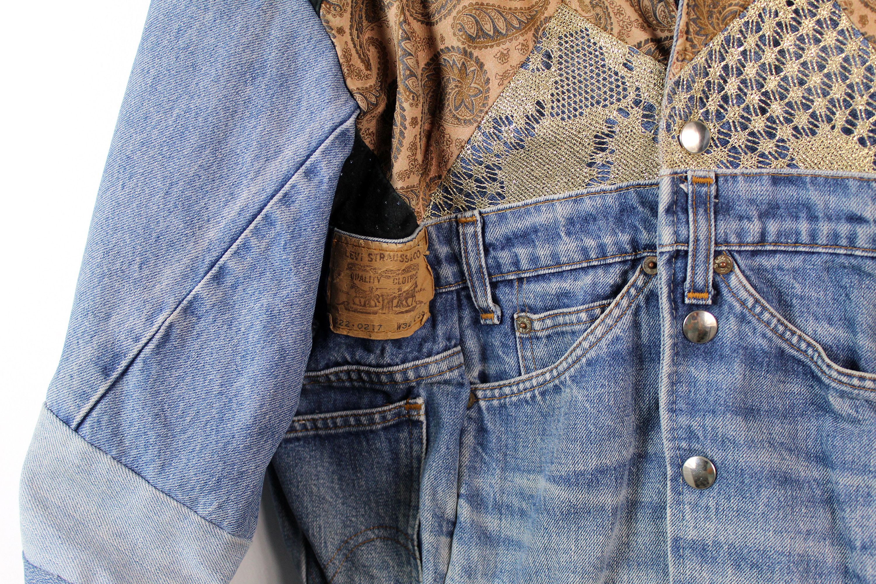 Vintage vintage Statement iconic custom made patchwork jacket XS S Size M / US 6-8 / IT 42-44 - 6 Thumbnail