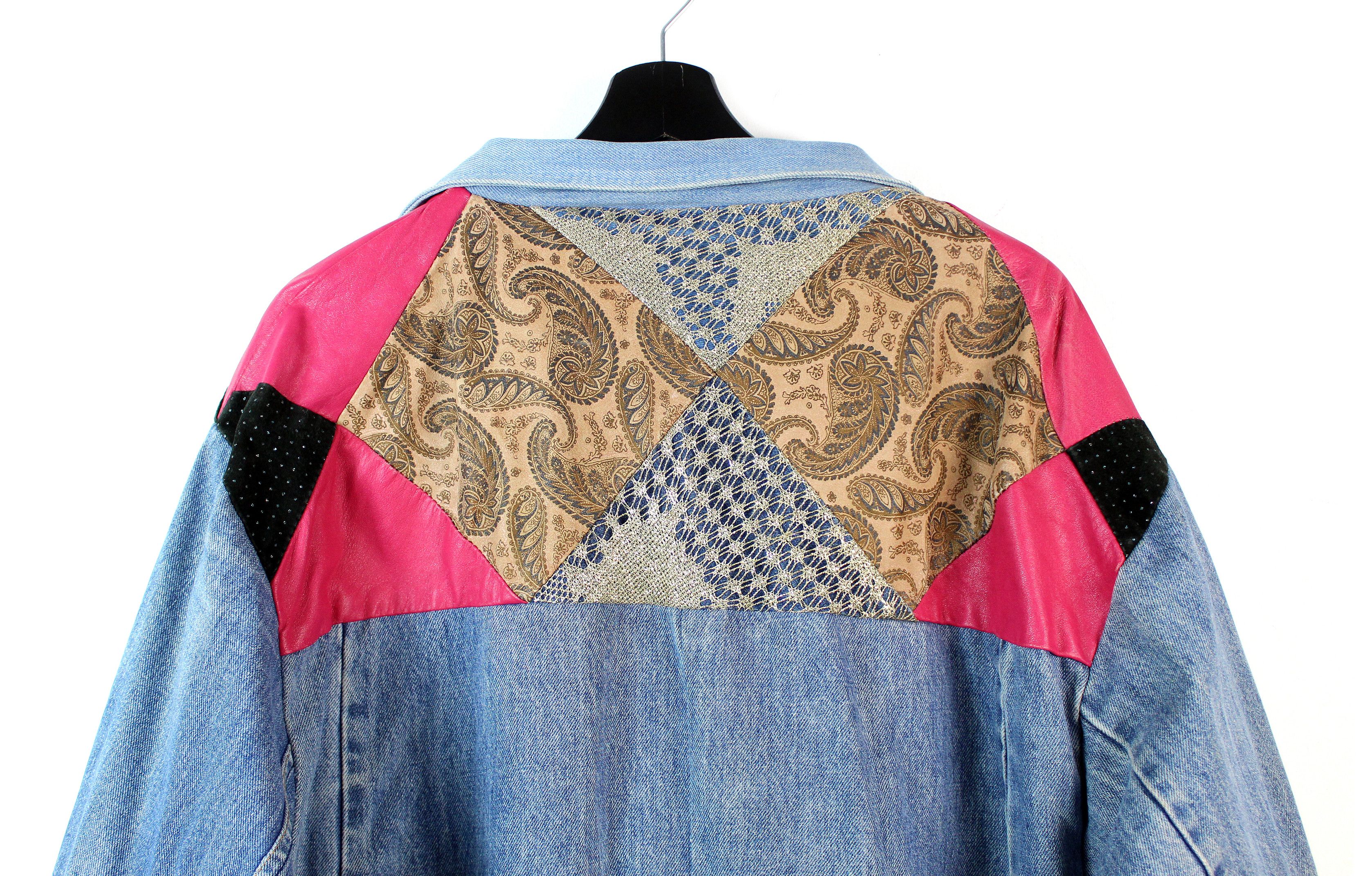 Vintage vintage Statement iconic custom made patchwork jacket XS S Size M / US 6-8 / IT 42-44 - 11 Thumbnail