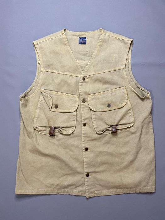 Vintage Vintage 90s Karl Kani Denim Utility Vest Cream | Grailed