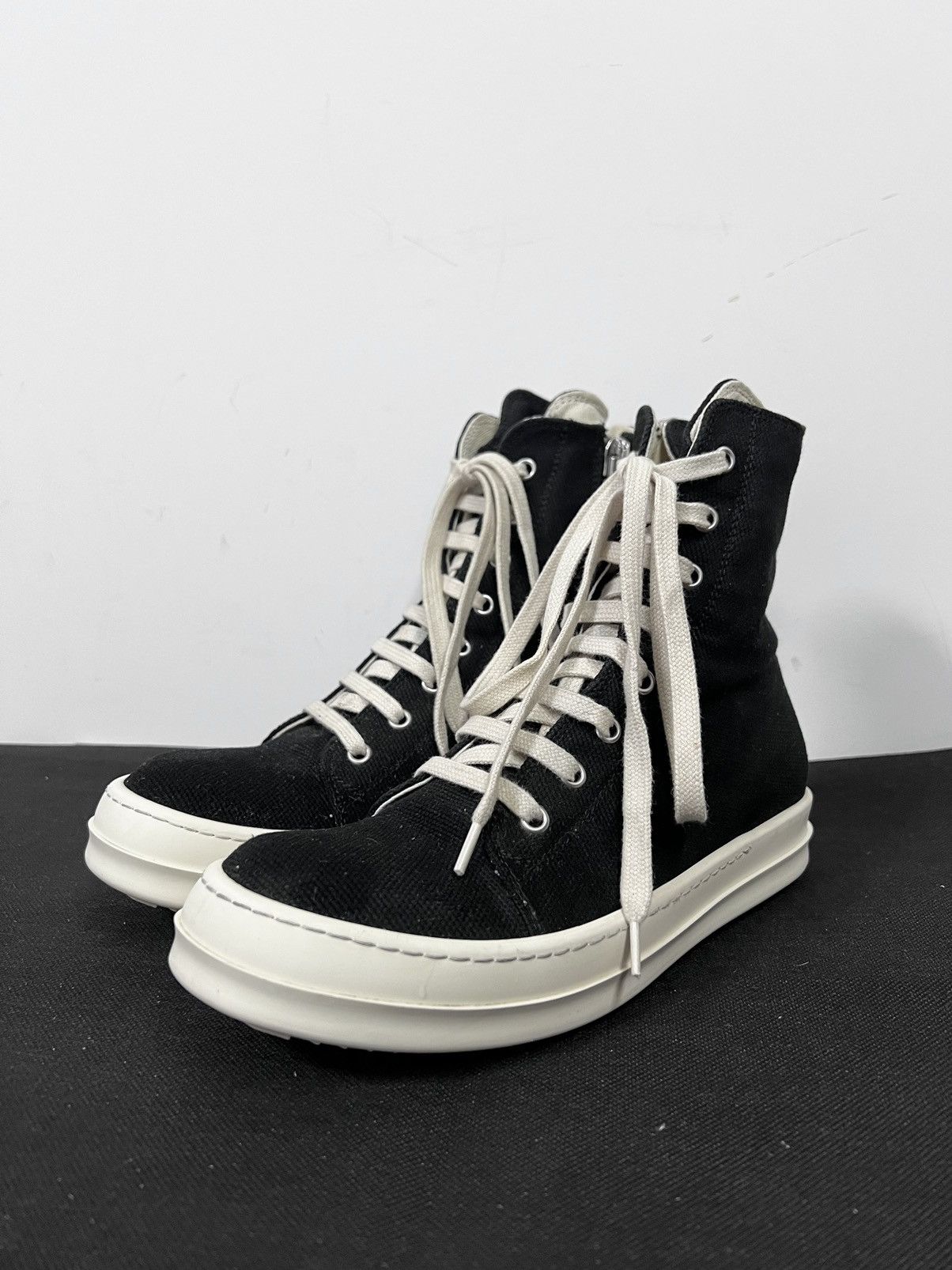 Rick Owens Drkshdw Rick owens drkshdw ramones high top sneakers sz37.5 Size US 7.5 / IT 37.5 - 1 Thumbnail