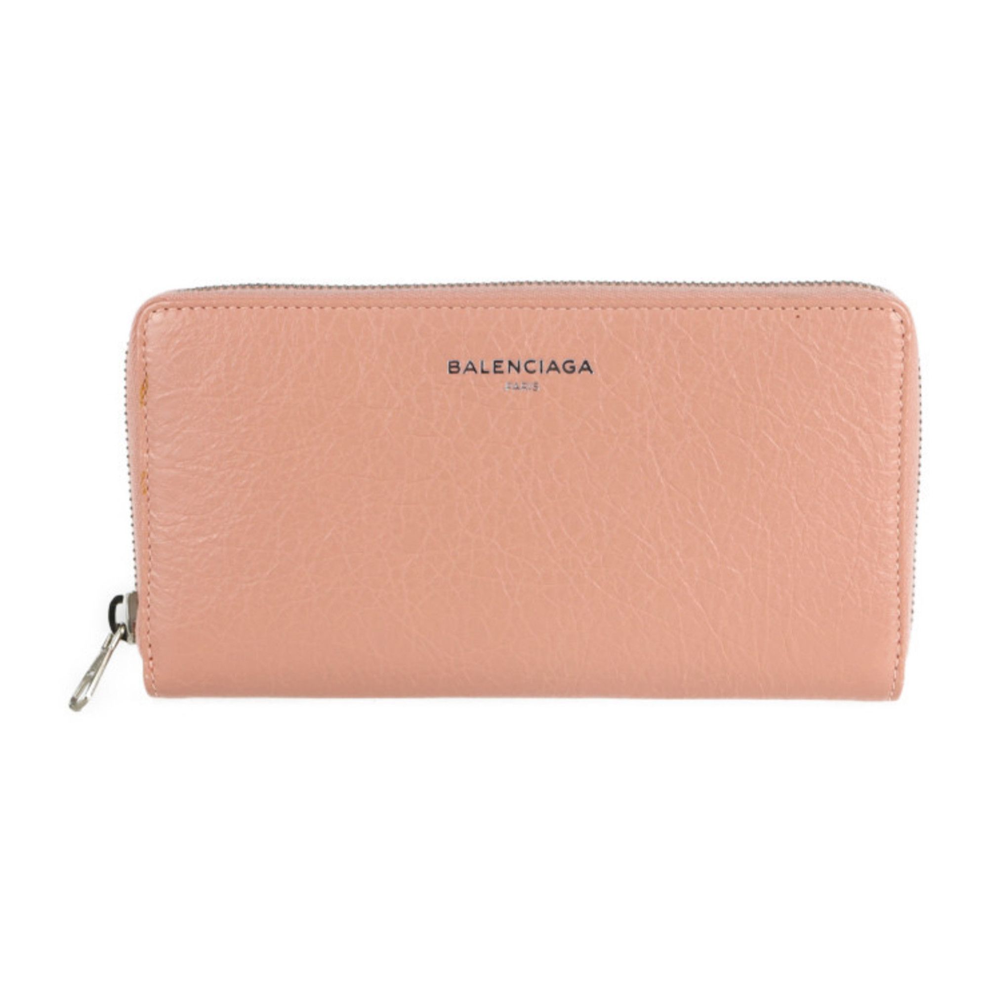 Balenciaga exclusive long wallet 419805 leather pink beige round zipper