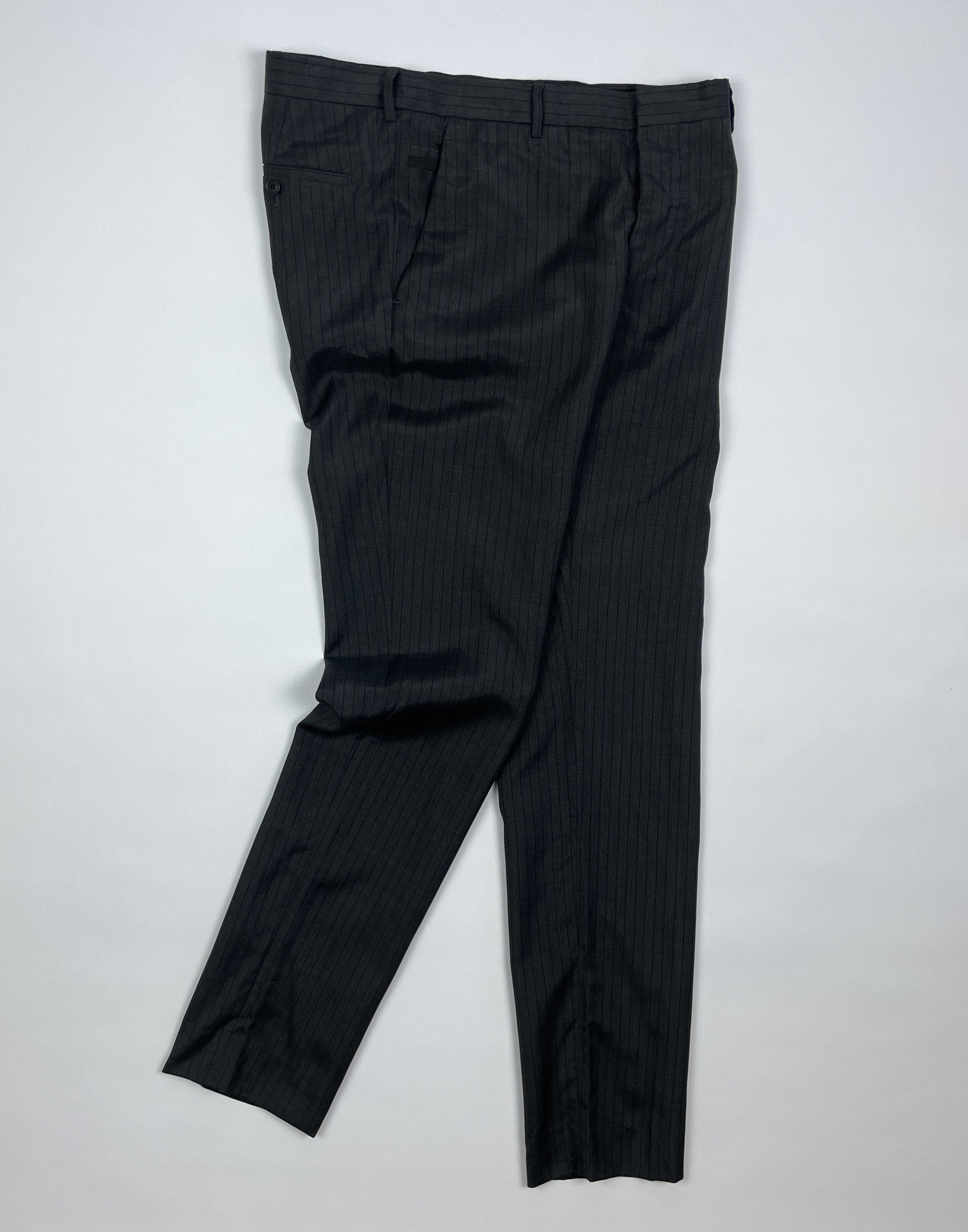 Men`s Prada Striped Gray Wool Casual Pants Size 48