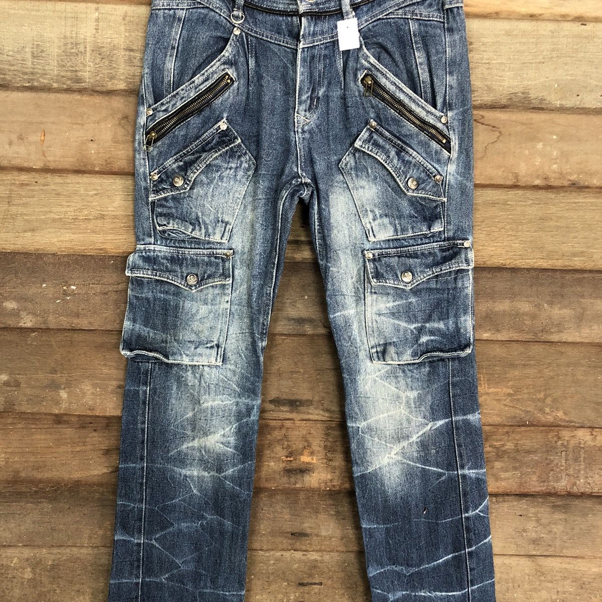 Le Grande Bleu (L.G.B.) Cargo Pants Multipocket DoubleFocus Denim Jeans Pants #A116 Size US 29 - 4 Thumbnail