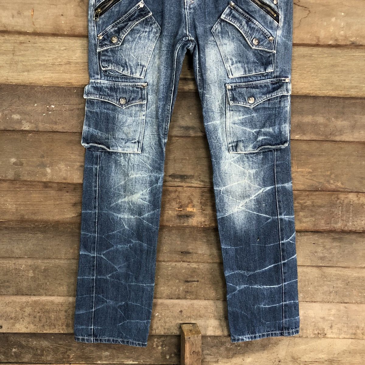 Le Grande Bleu (L.G.B.) Cargo Pants Multipocket DoubleFocus Denim Jeans Pants #A116 Size US 29 - 3 Thumbnail