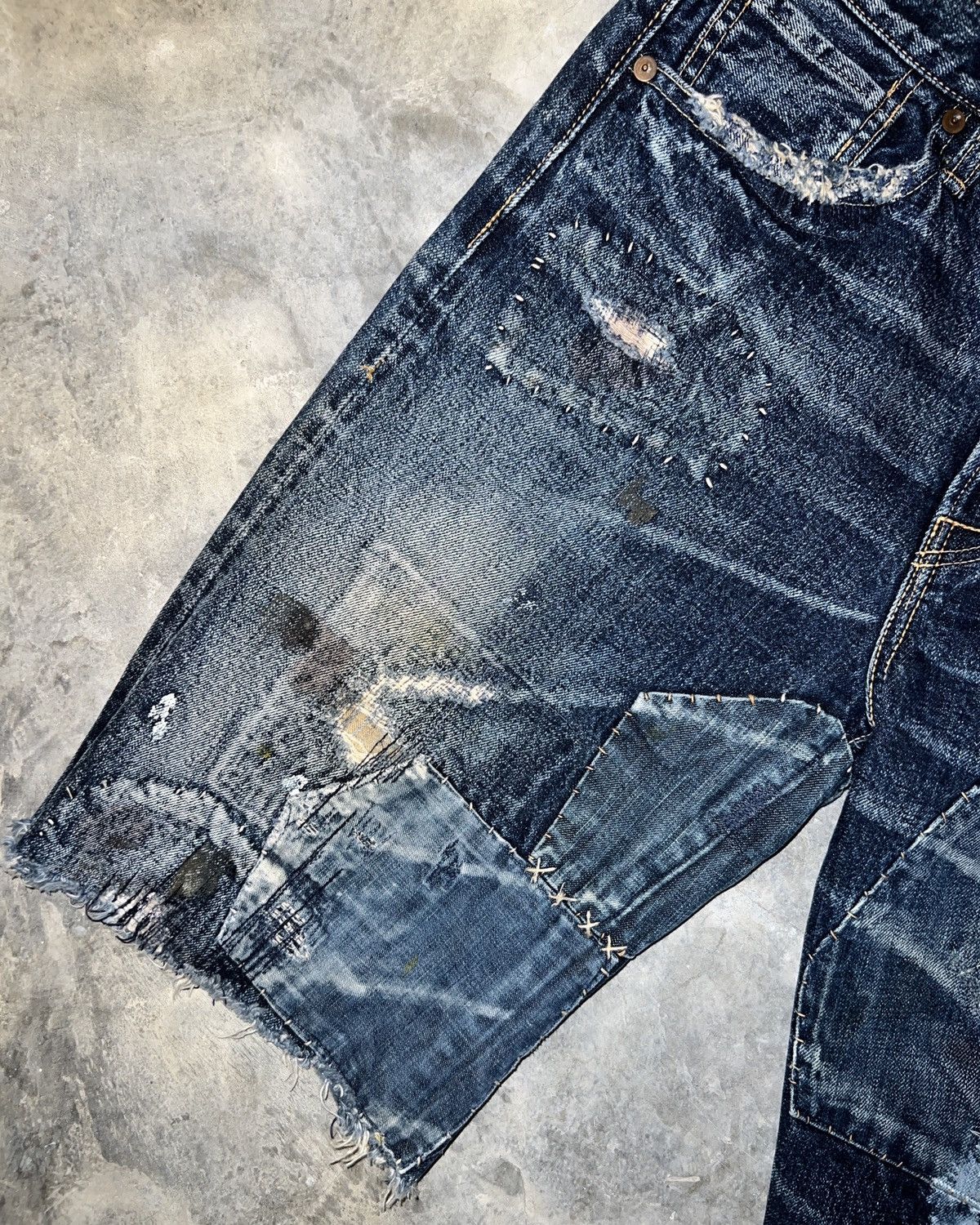Kapital × Kapital Kountry Kapital Legs Boro Denim Shorts Size US 30 / EU 46 - 7 Thumbnail