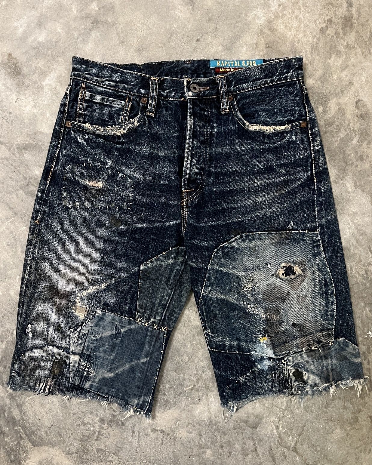 Kapital × Kapital Kountry Kapital Legs Boro Denim Shorts | Grailed