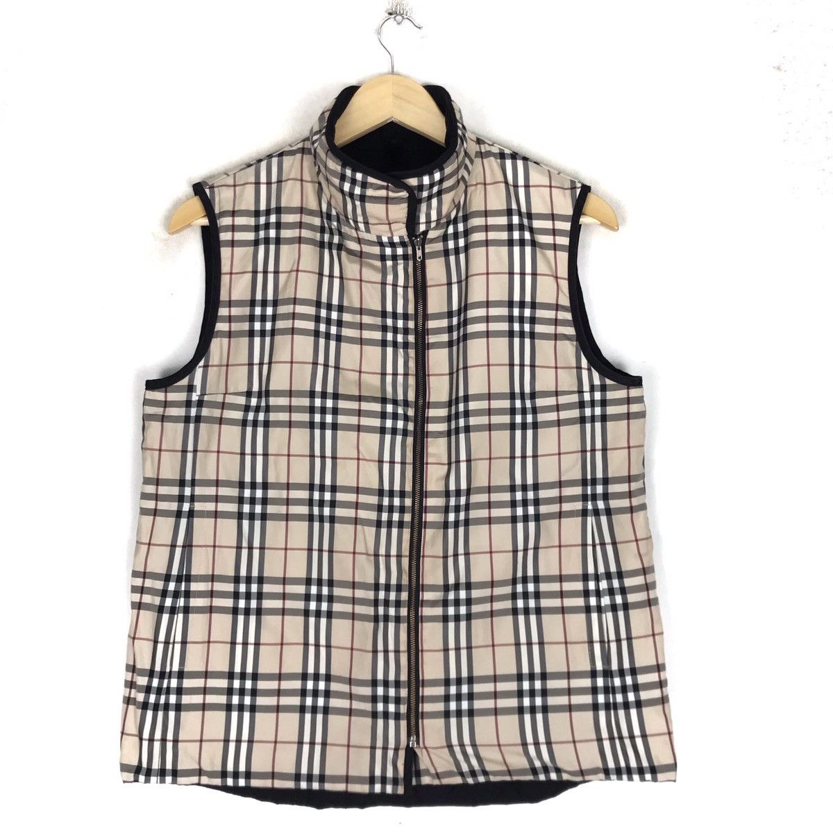 Burberry London Reversible Nova Check Quilted Vests