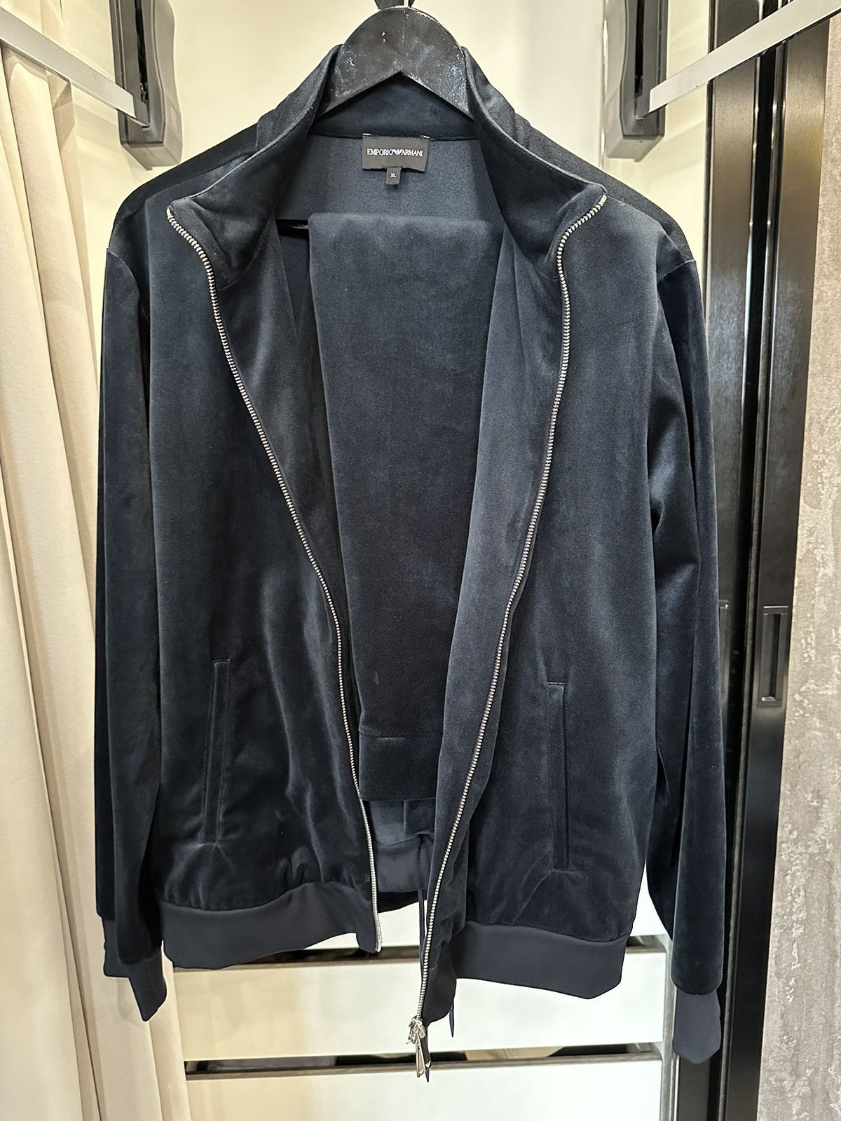 Deep blue Emporio Armani velvet suit