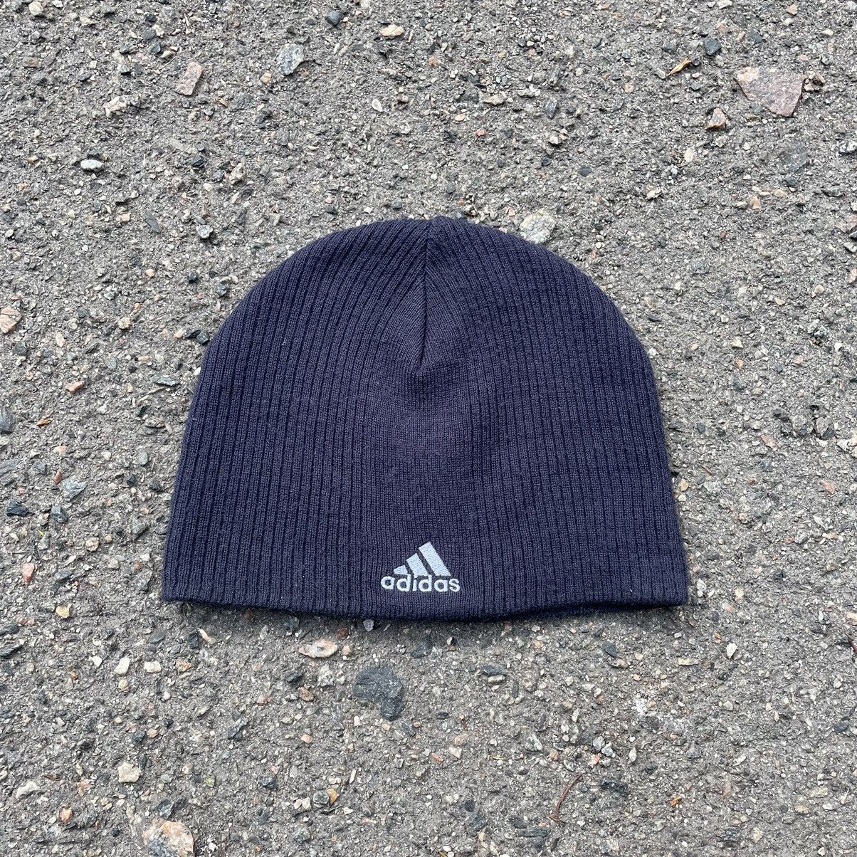 Vintage Vintage Y2K Adidas Ribbed Beanie Hat Streetwear Faded OS Size ONE SIZE - 2 Thumbnail