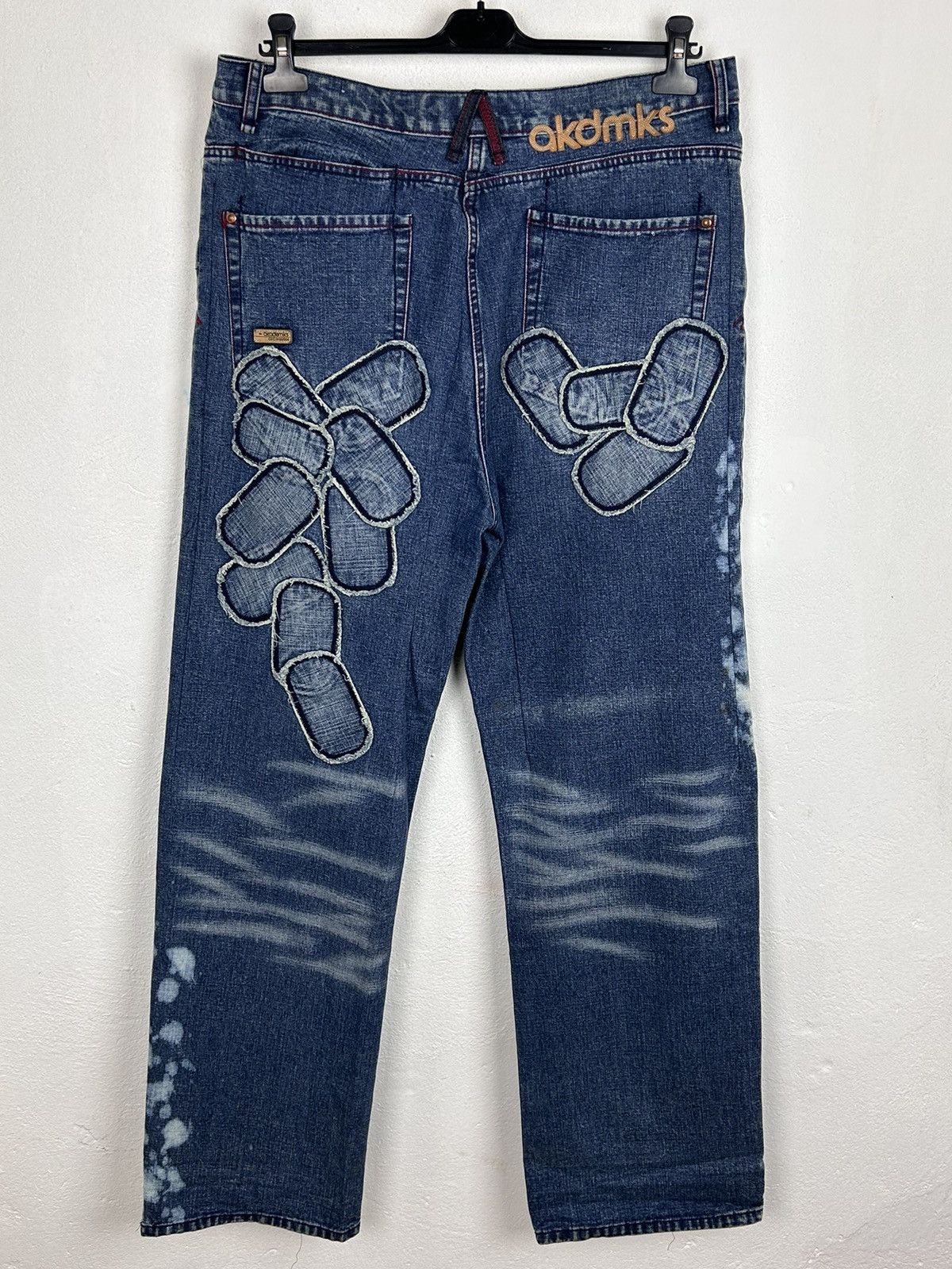 Akademiks 00s Vintage Akademiks Crazy Patchwork Design Denim Jeans Size US 36 / EU 52 - 10 Thumbnail