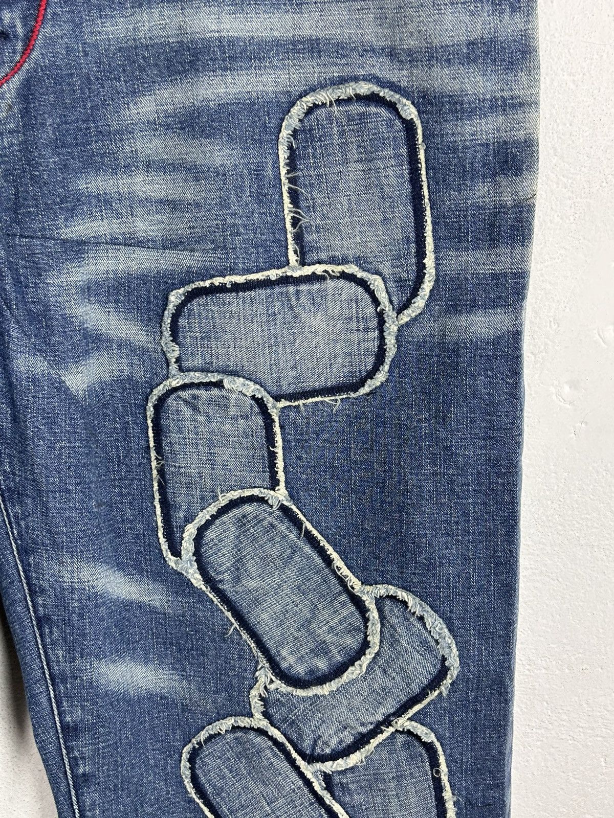 Akademiks 00s Vintage Akademiks Crazy Patchwork Design Denim Jeans Size US 36 / EU 52 - 3 Thumbnail