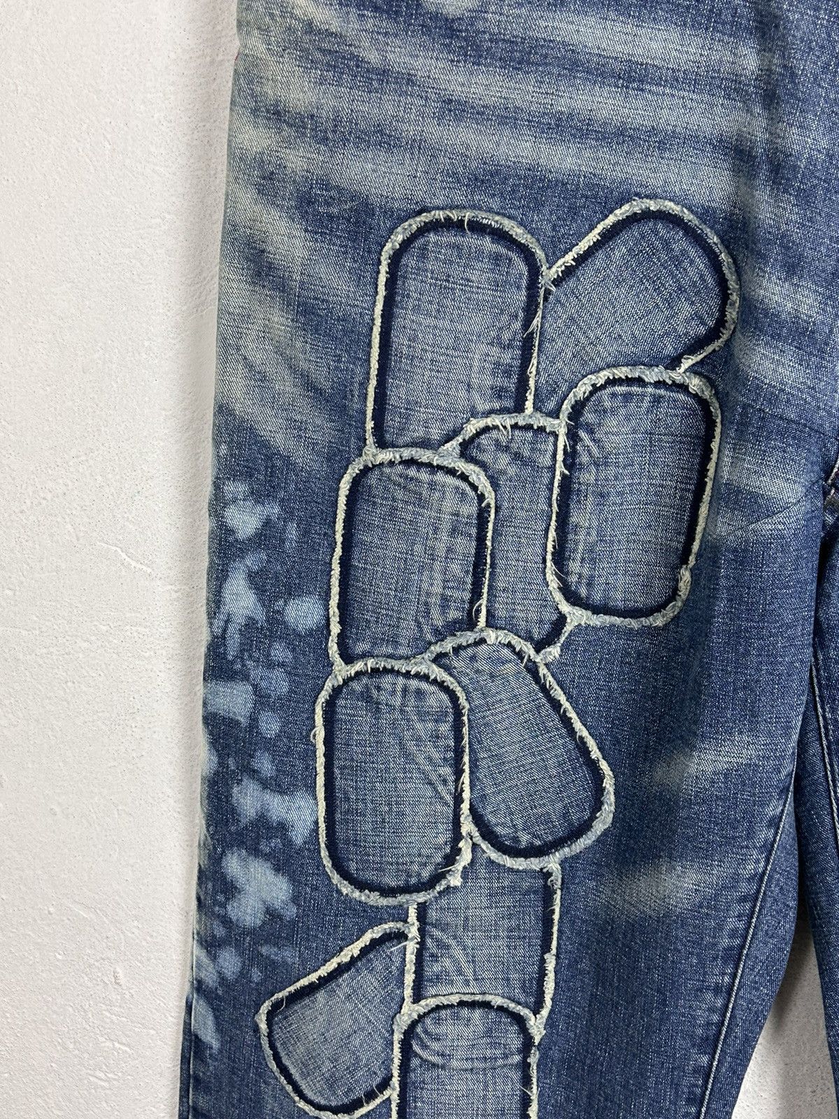 Akademiks 00s Vintage Akademiks Crazy Patchwork Design Denim Jeans Size US 36 / EU 52 - 4 Thumbnail