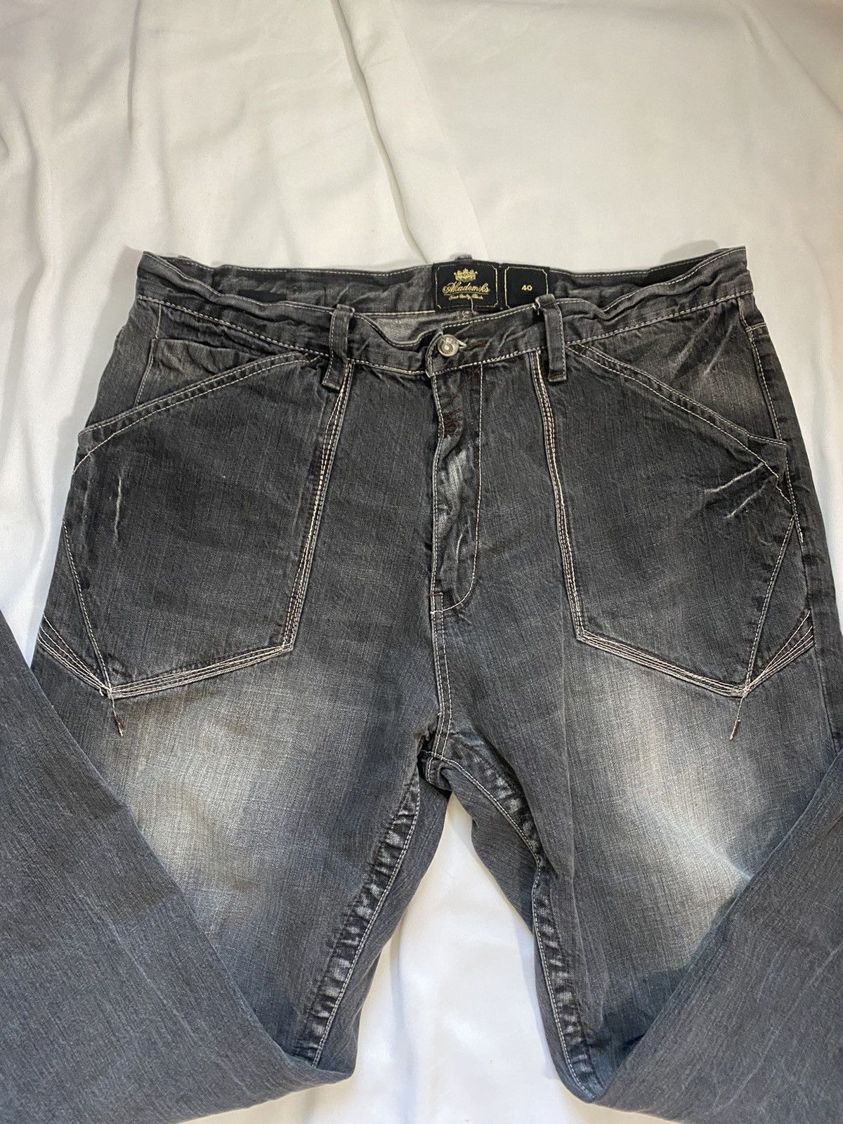 Akademiks Akademiks Black Denim patchwork art Pants #5114 Size US 40 / EU 56 - 4 Thumbnail