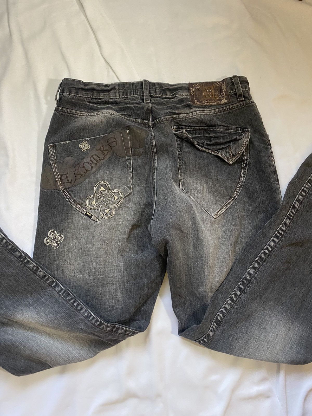 Akademiks Akademiks Black Denim patchwork art Pants #5114 Size US 40 / EU 56 - 1 Thumbnail