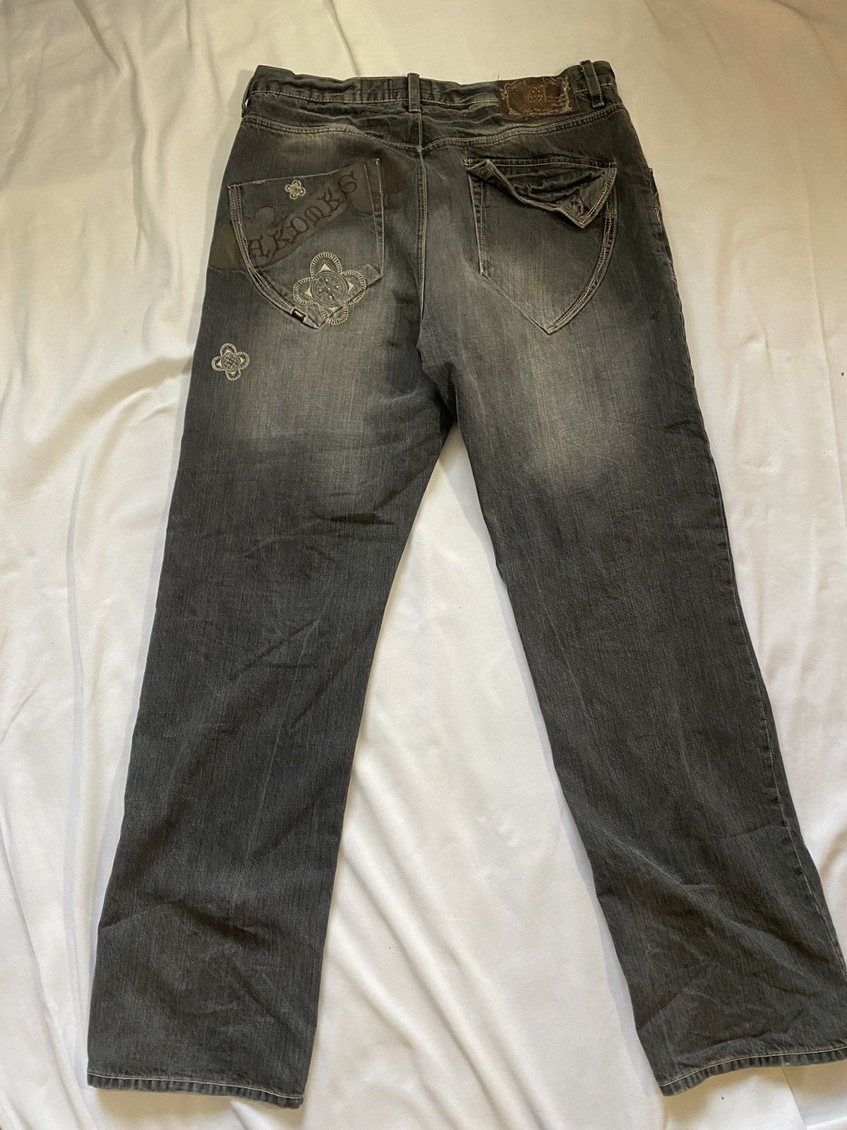 Akademiks Akademiks Black Denim patchwork art Pants #5114 Size US 40 / EU 56 - 3 Thumbnail