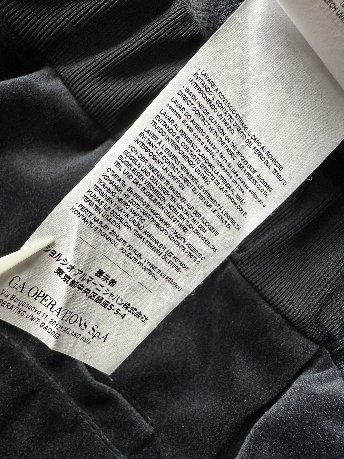 Deep blue velvet Emporio Armani suit pants