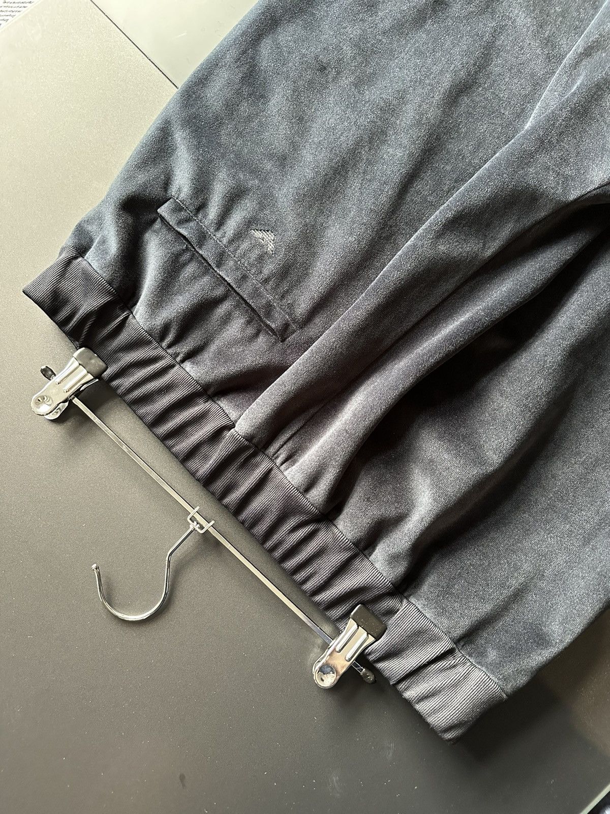 Deep blue velvet Emporio Armani suit pants