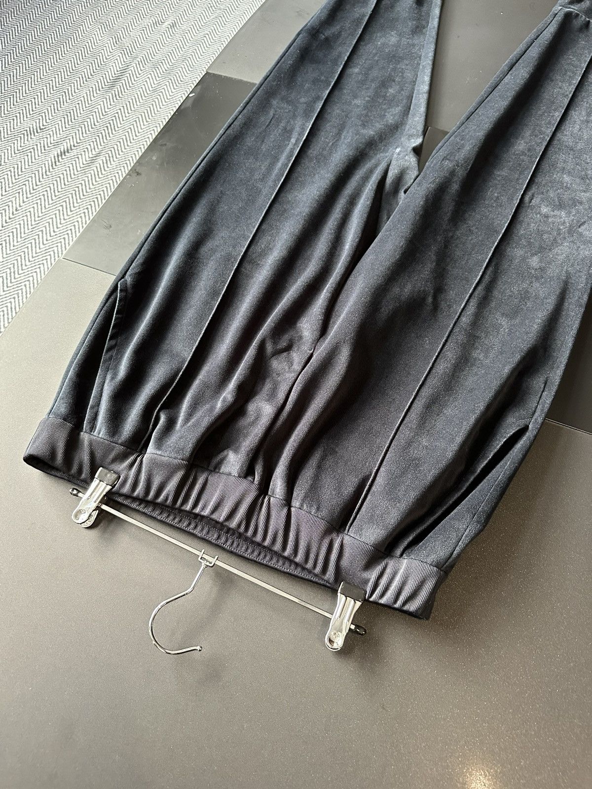 Deep blue velvet Emporio Armani suit pants