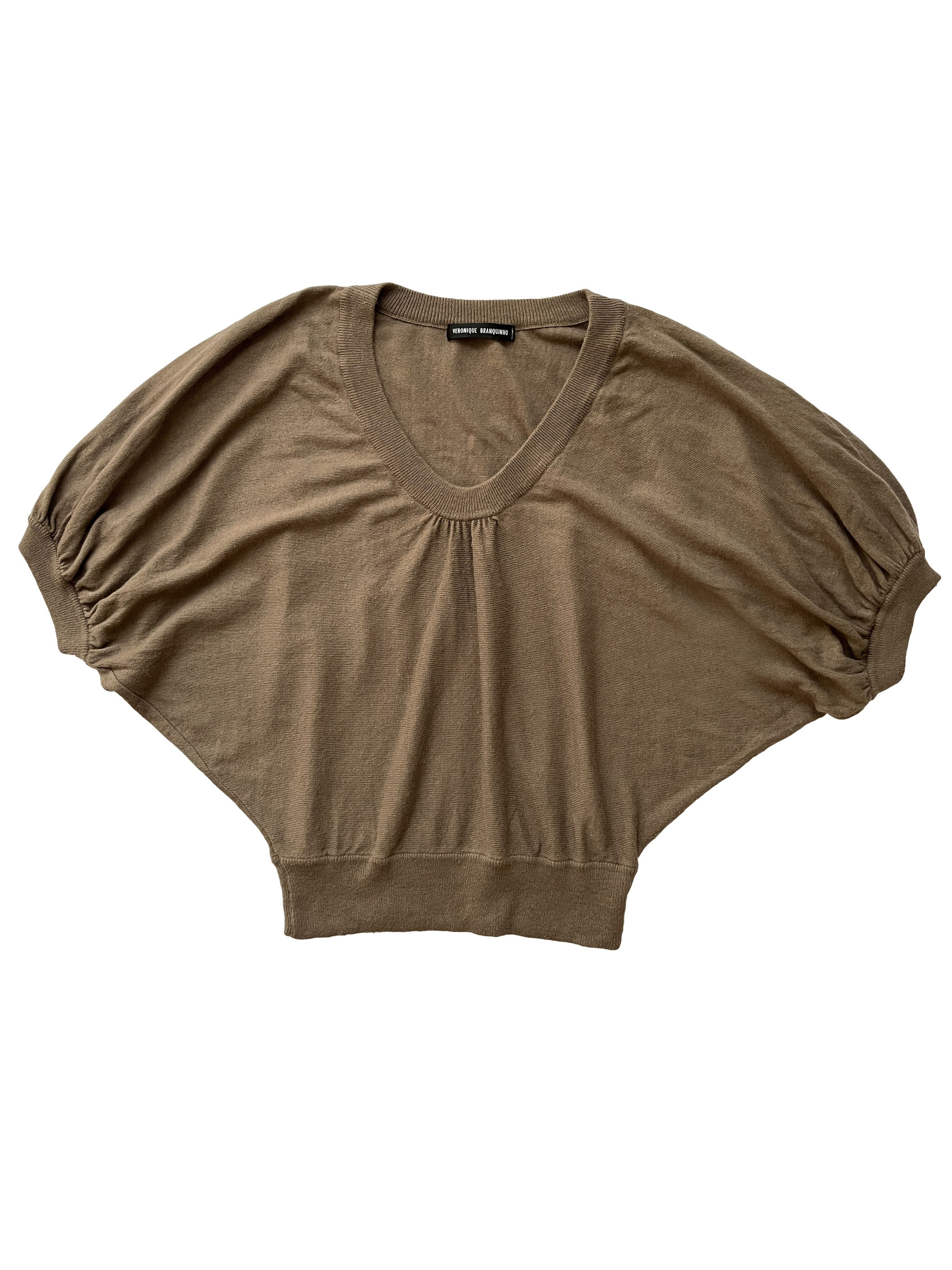 image of Veronique Branquinho Brown Batwing Top Sweater, Women's (Size Medium)