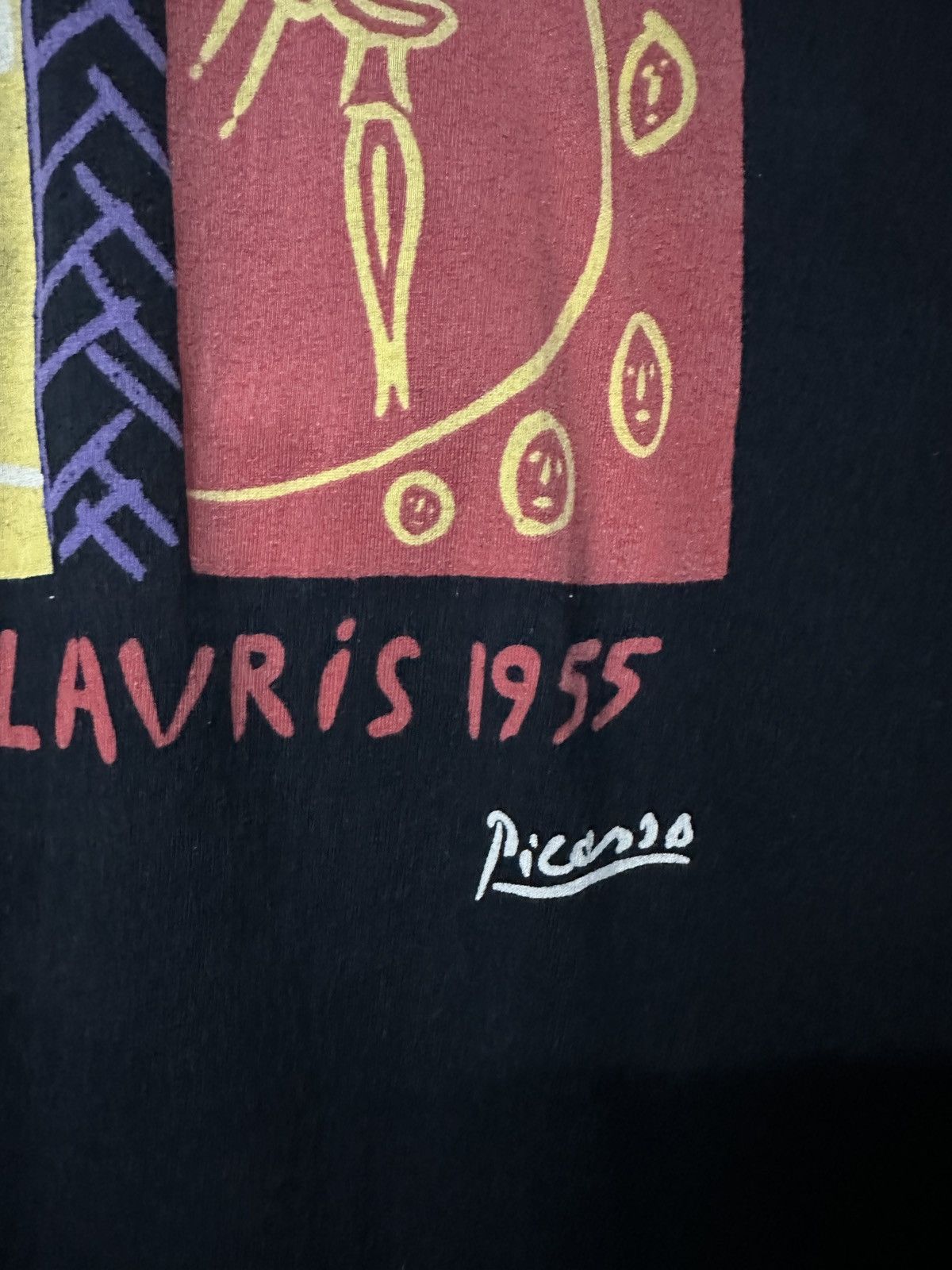 Vintage Vintage Art Picasso Toros Vallavris 1955 Faded Tee Size US L / EU 52-54 / 3 - 4 Thumbnail