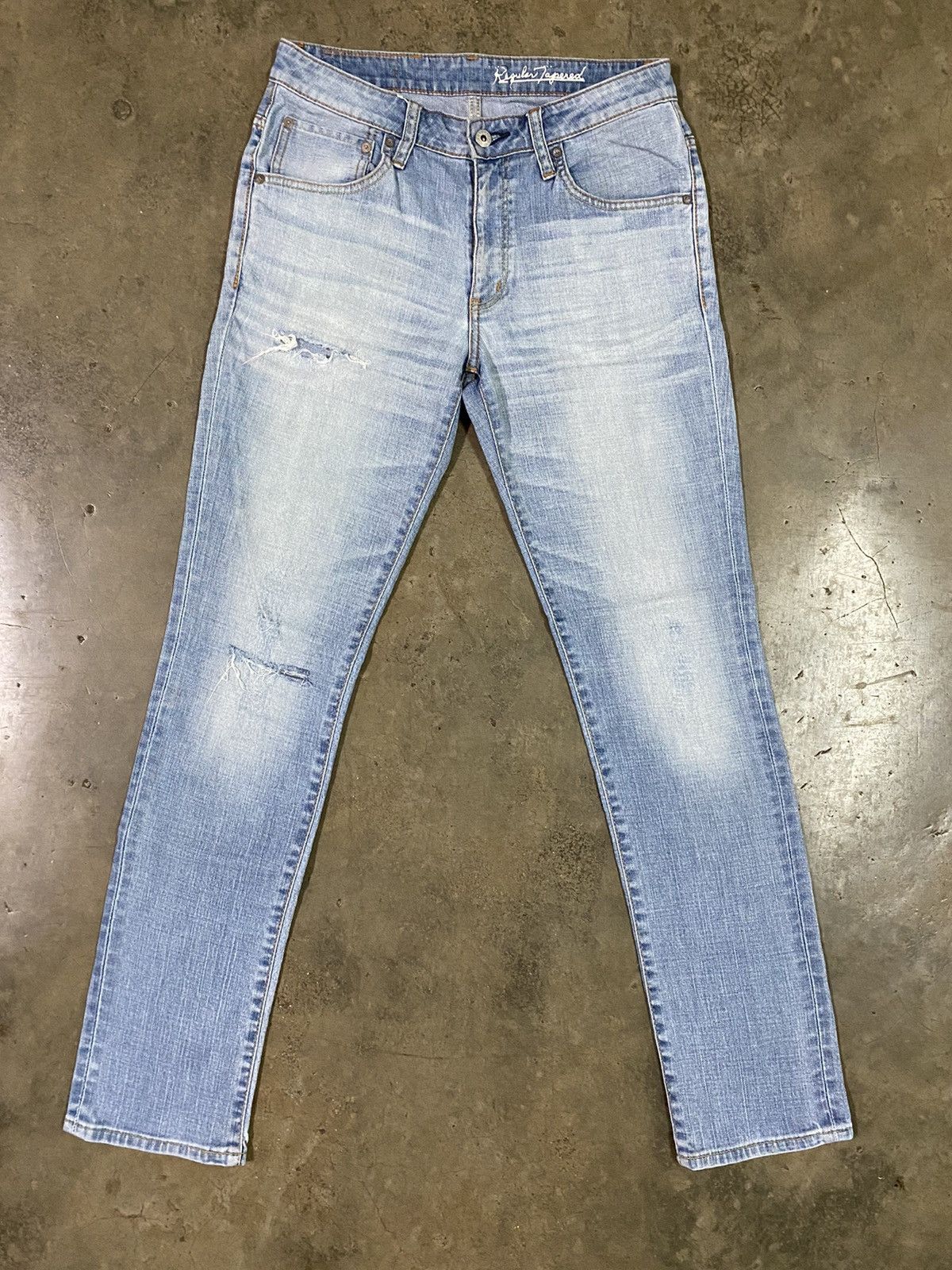 Edwin × Japanese Brand Edwin Regular Tapered Distressed Jeans Size US 31 - 1 Thumbnail