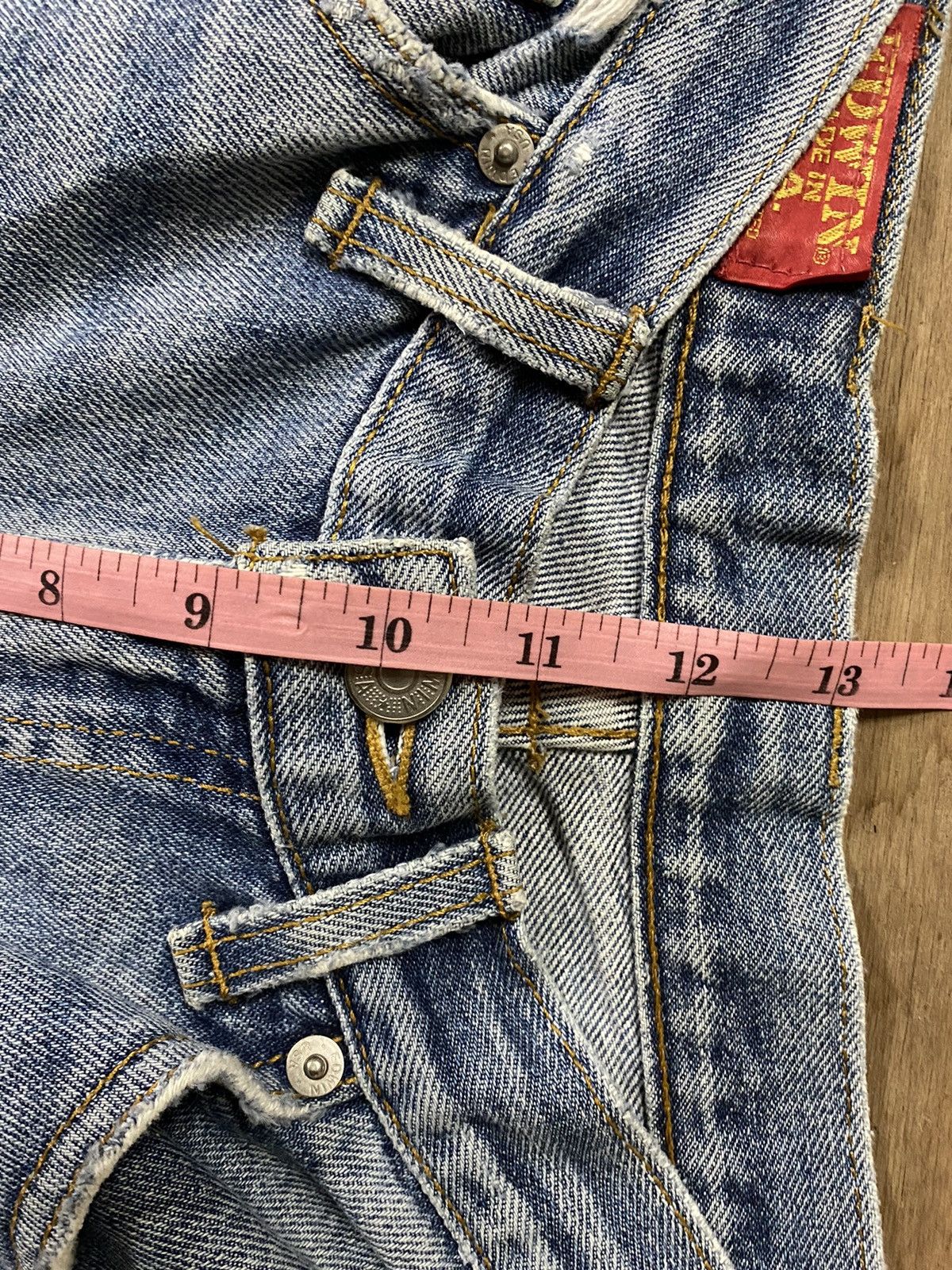Edwin Edwin Red Tag Made In USA Distressed Denim Size US 29 - 17 Thumbnail
