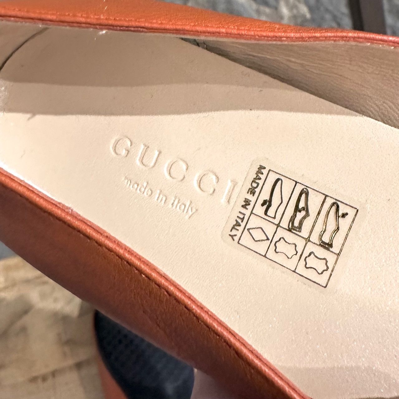 Gucci Gucci Orange Brick Leather GG Running Ballet Flats Size US 5.5 / IT 35.5 - 9 Thumbnail