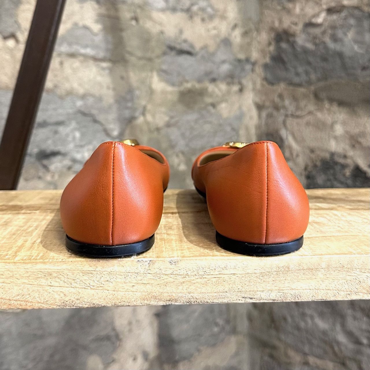Gucci Gucci Orange Brick Leather GG Running Ballet Flats Size US 5.5 / IT 35.5 - 5 Thumbnail