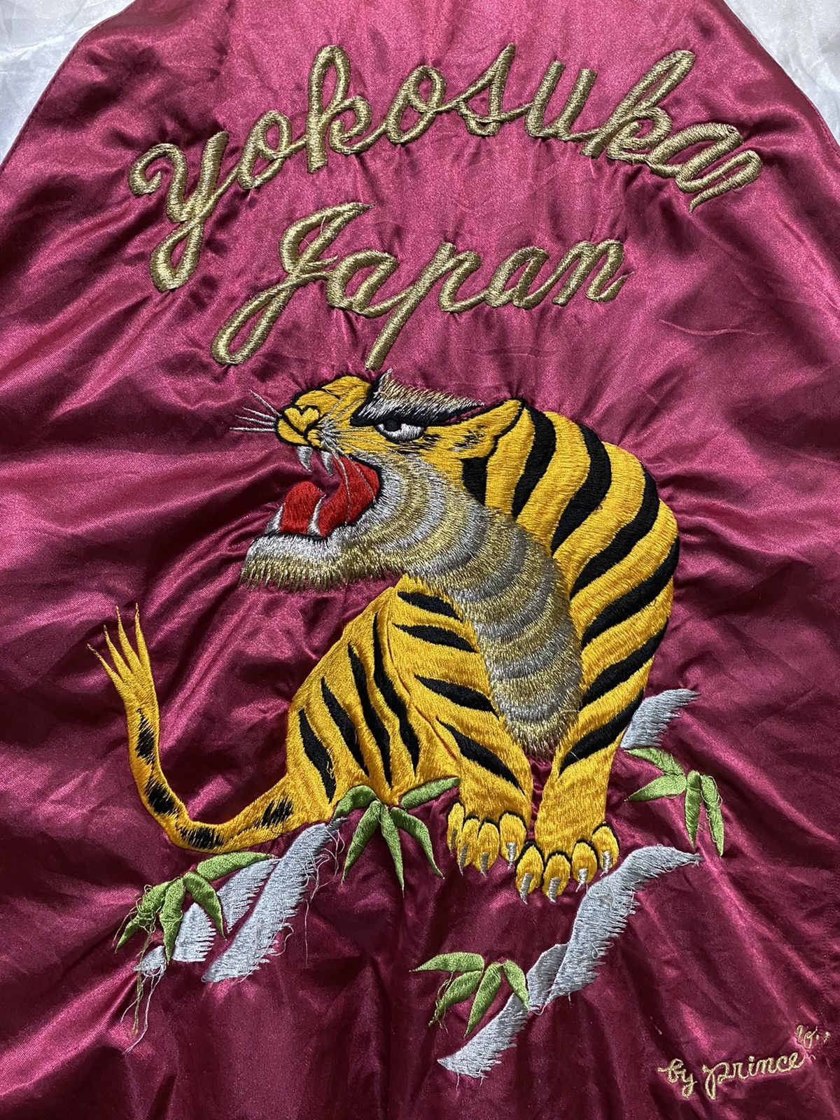 Japanese Brand Vintage Sukajan Souvenir Satin Embroidery Style Tiger Geisha Size US XL / EU 56 / 4 - 3 Thumbnail