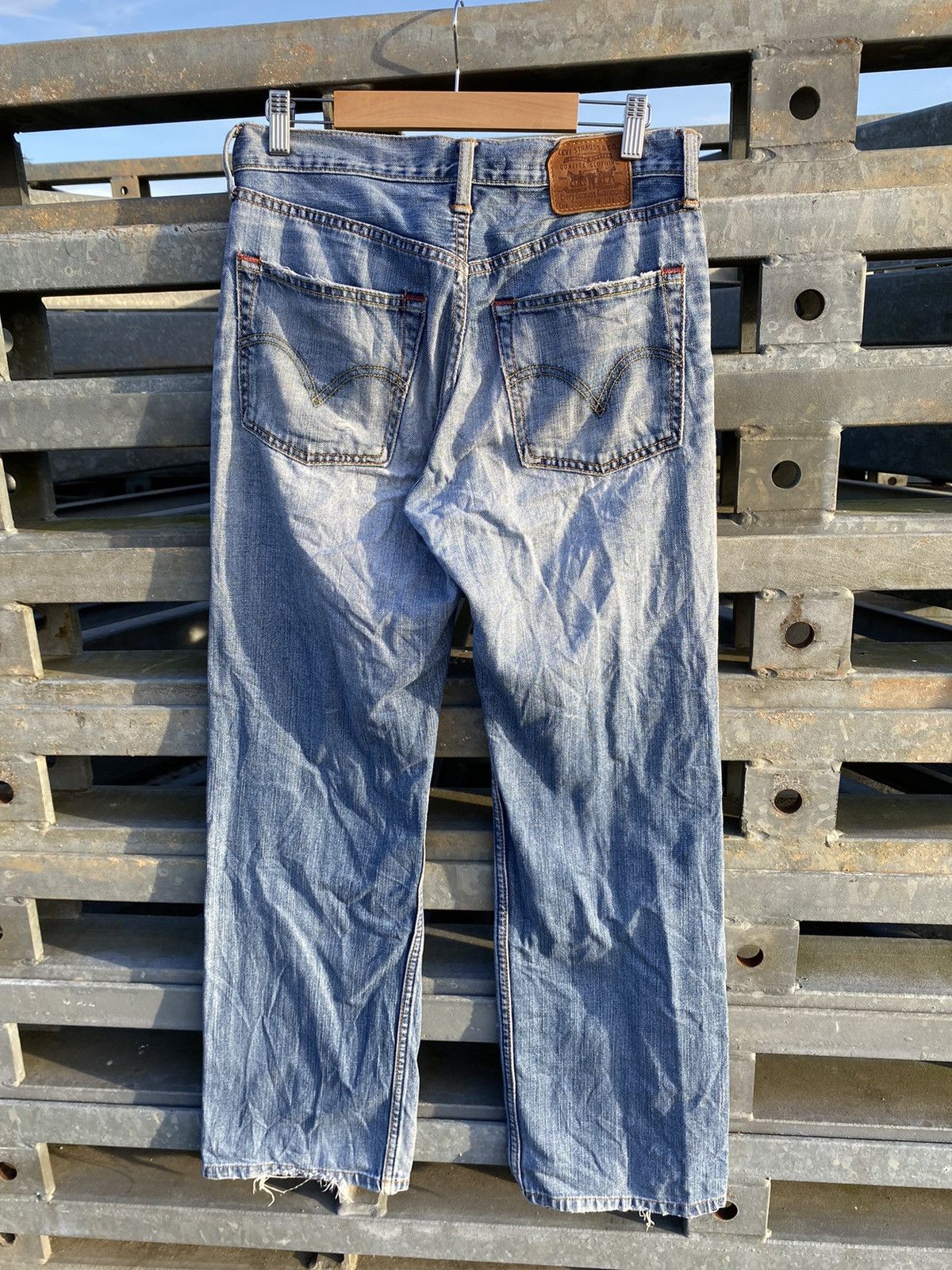 Levi's Vintage THRASHED Levis 703 Blue Distressed Denim Size US 30 / EU 46 - 4 Thumbnail