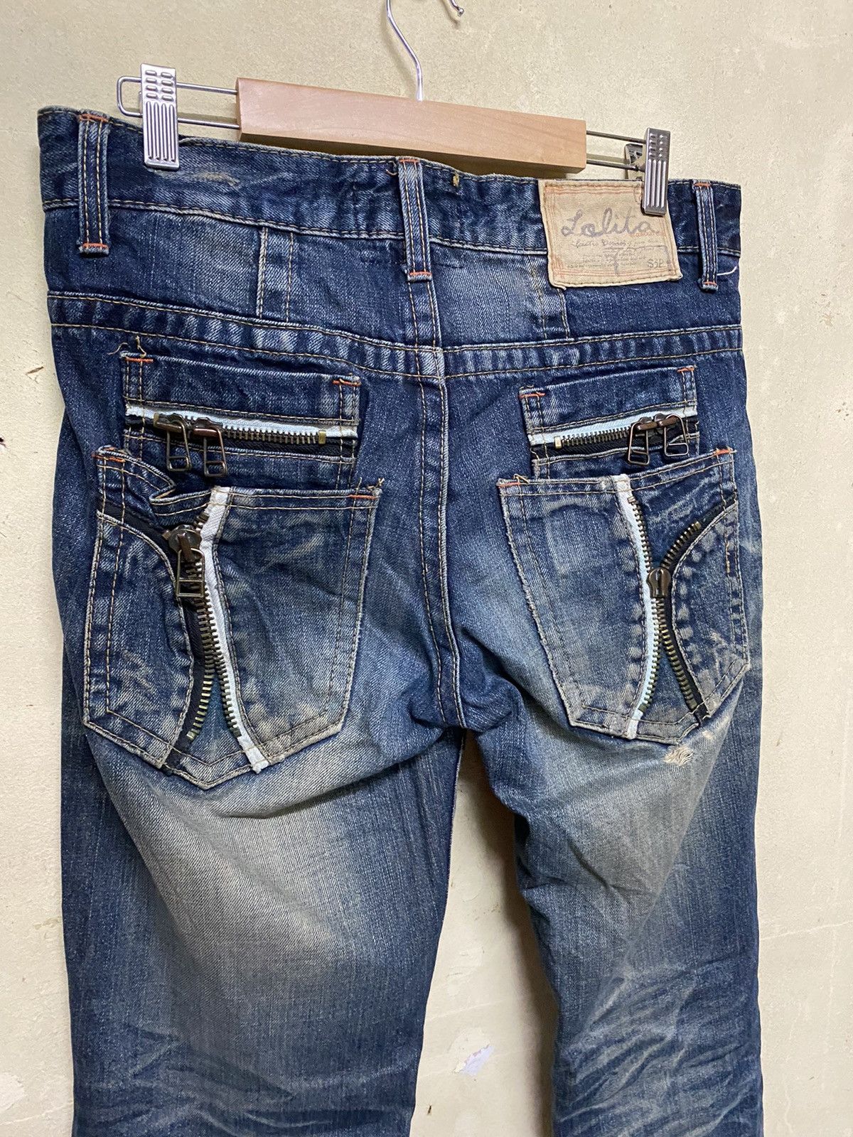 Japanese Brand Vintage LOLITA Jeans Embroidery And Zipper Pocket Size US 31 - 10 Thumbnail