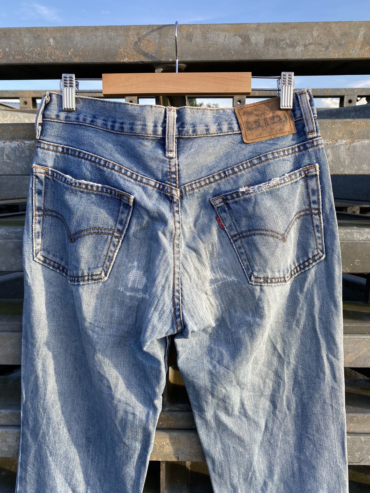 Levi's Vintage THRASHED LEVIS 553 Blue Distressed Jeans Size US 30 / EU 46 - 6 Thumbnail