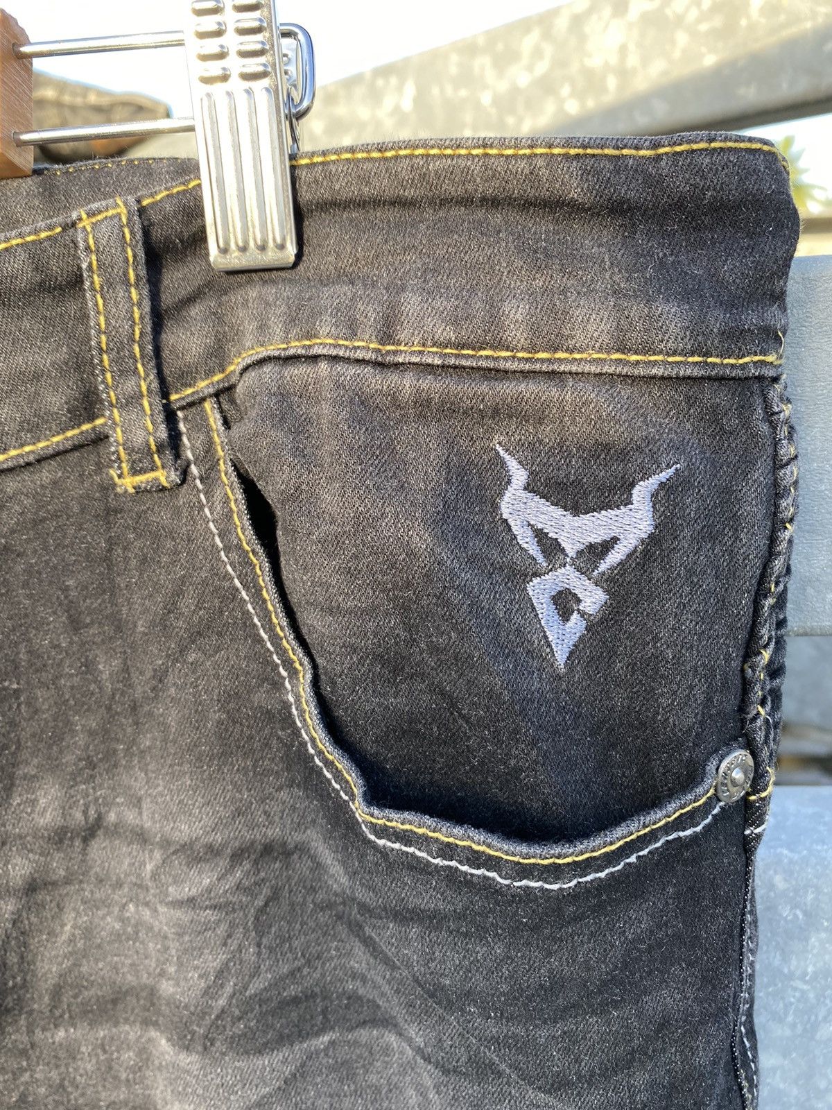 Japanese Brand THRASHED MOTO CENTRIC Biker Denim Pants Size US 34 / EU 50 - 4 Thumbnail