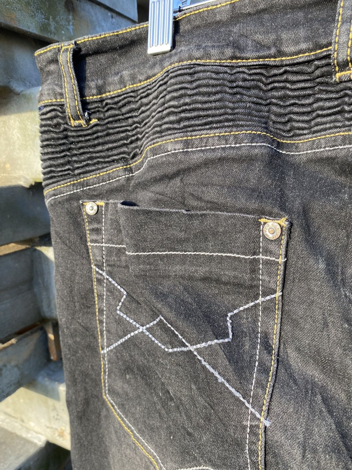 Japanese Brand THRASHED MOTO CENTRIC Biker Denim Pants Size US 34 / EU 50 - 10 Thumbnail