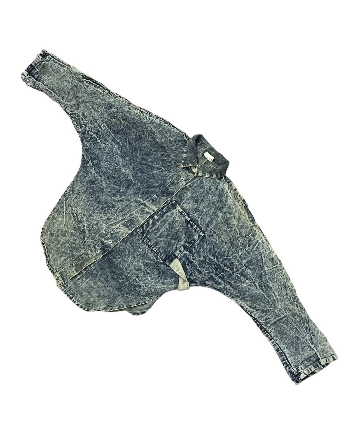 Le Grande Bleu (L.G.B.) Vintage Hot Things 90s Acid Wash Clawn Marks Corduroy Collar Size US L / EU 52-54 / 3 - 14 Thumbnail