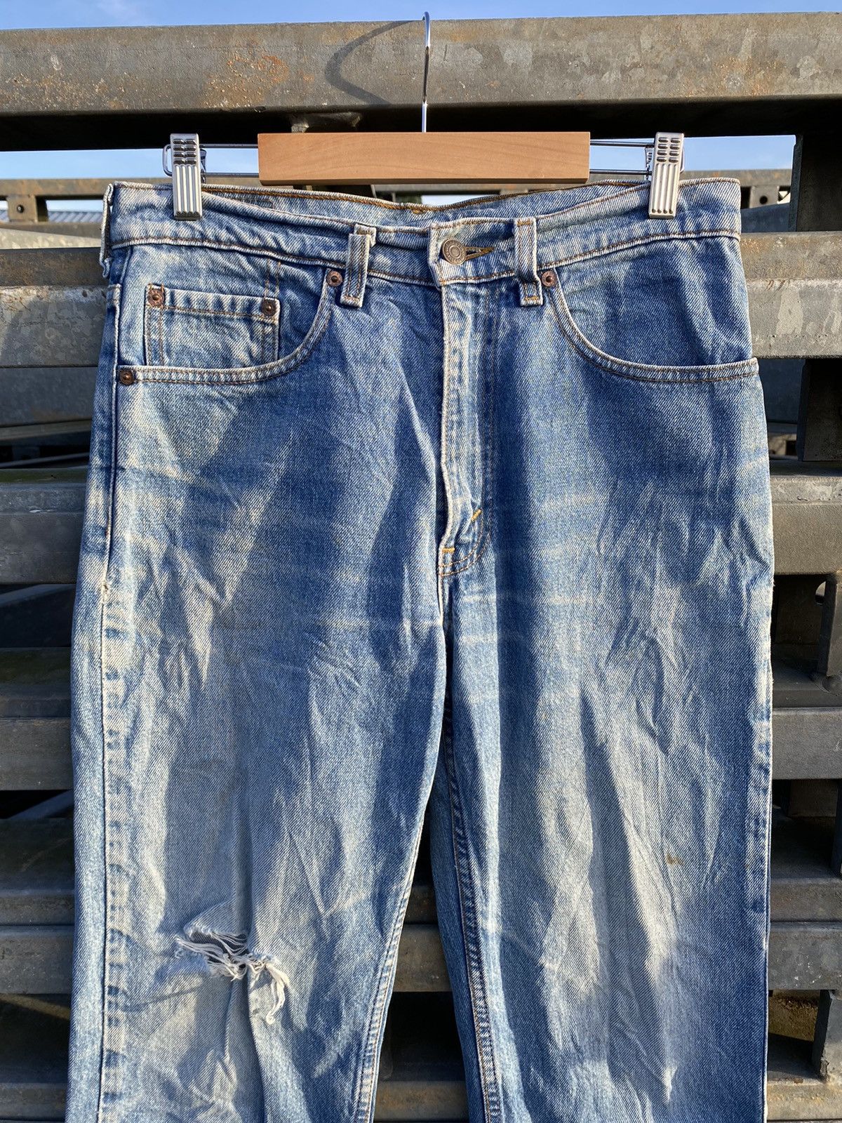 Levi's Vintage THRASHED LEVIS 501 Blue Distressed Denim Size US 30 / EU 46 - 2 Thumbnail