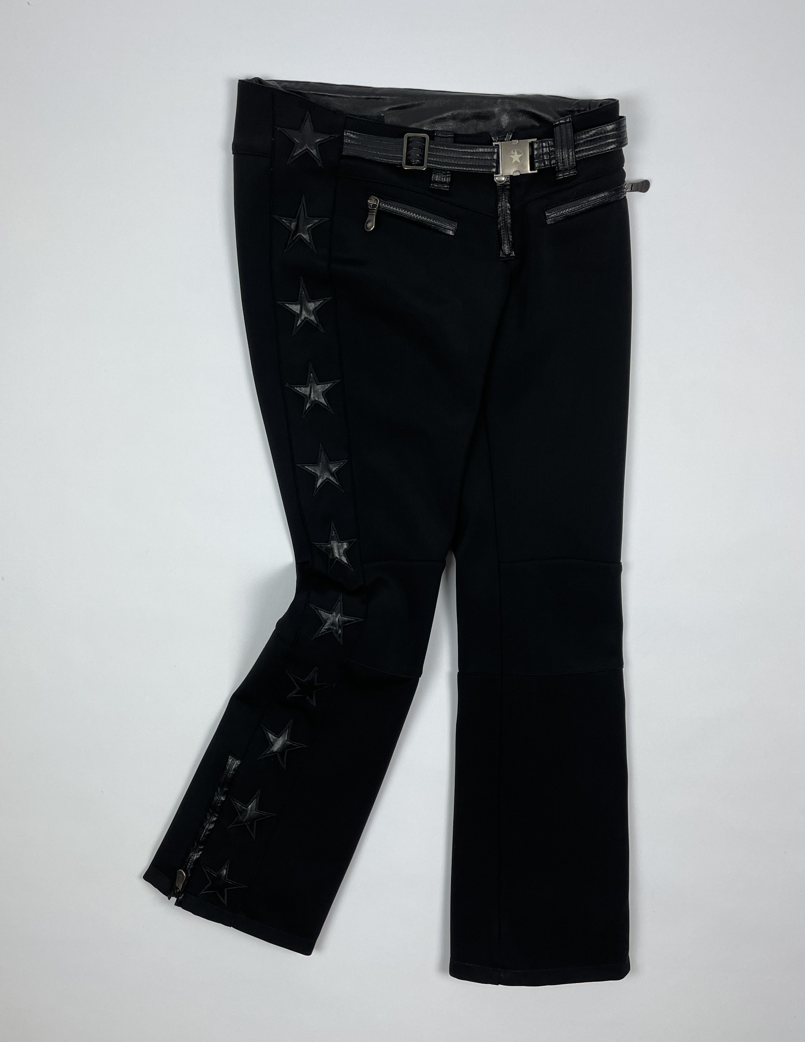 Women`s Jet Set Stars Belted Black Ski Pants Size 3