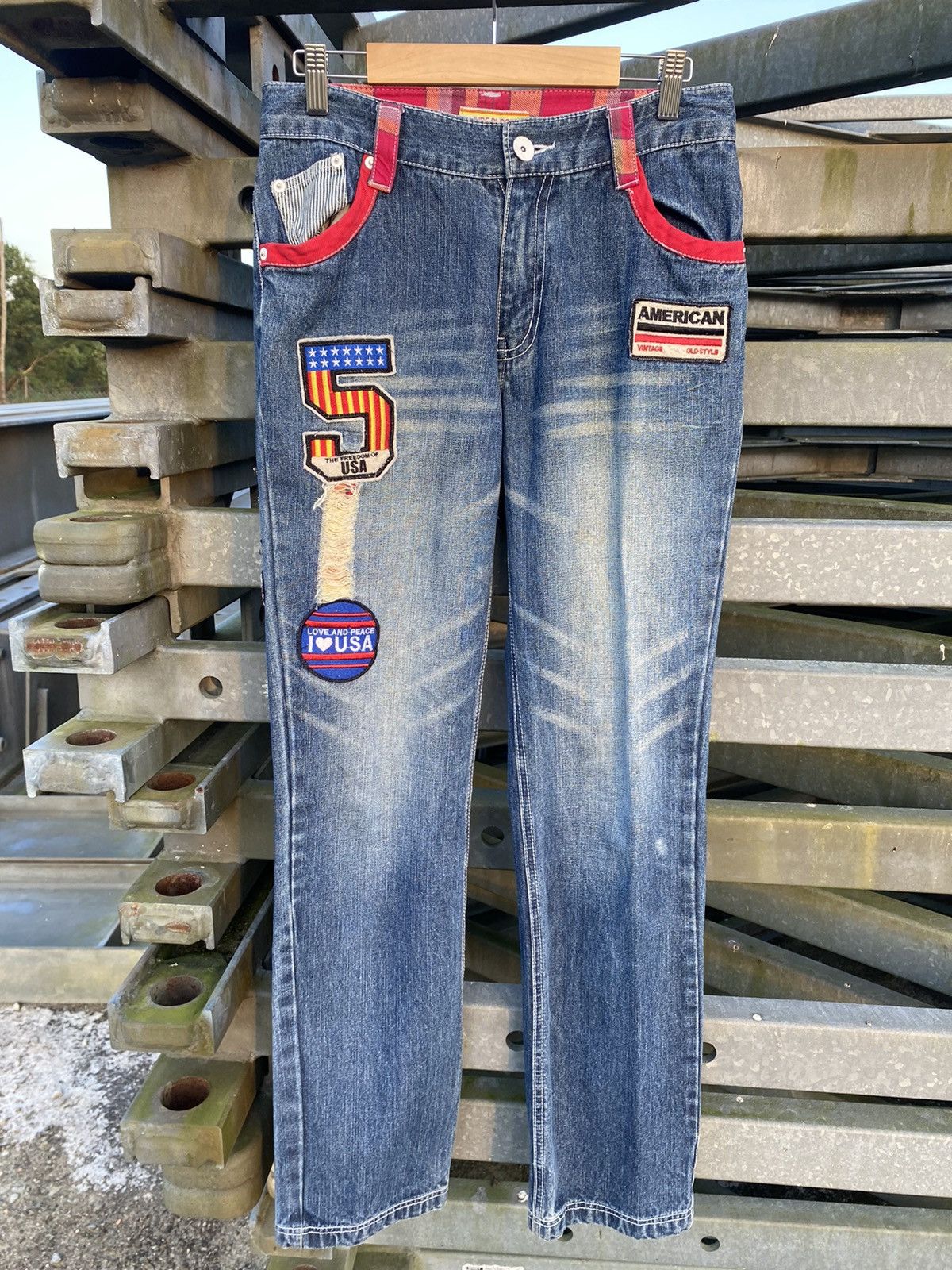 Japanese Brand Jude Bloom Patchwork Denim Pants Size US 30 / EU 46 - 1 Thumbnail
