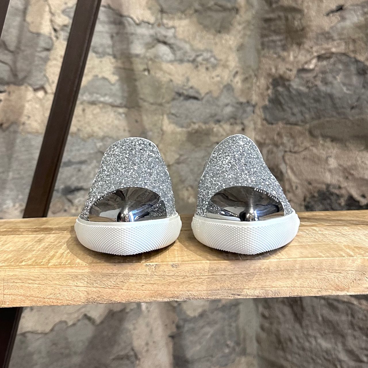 Miu Miu Miu Miu Silver Glitter Pointy Sneakers Size US 6 / IT 36 - 3 Thumbnail